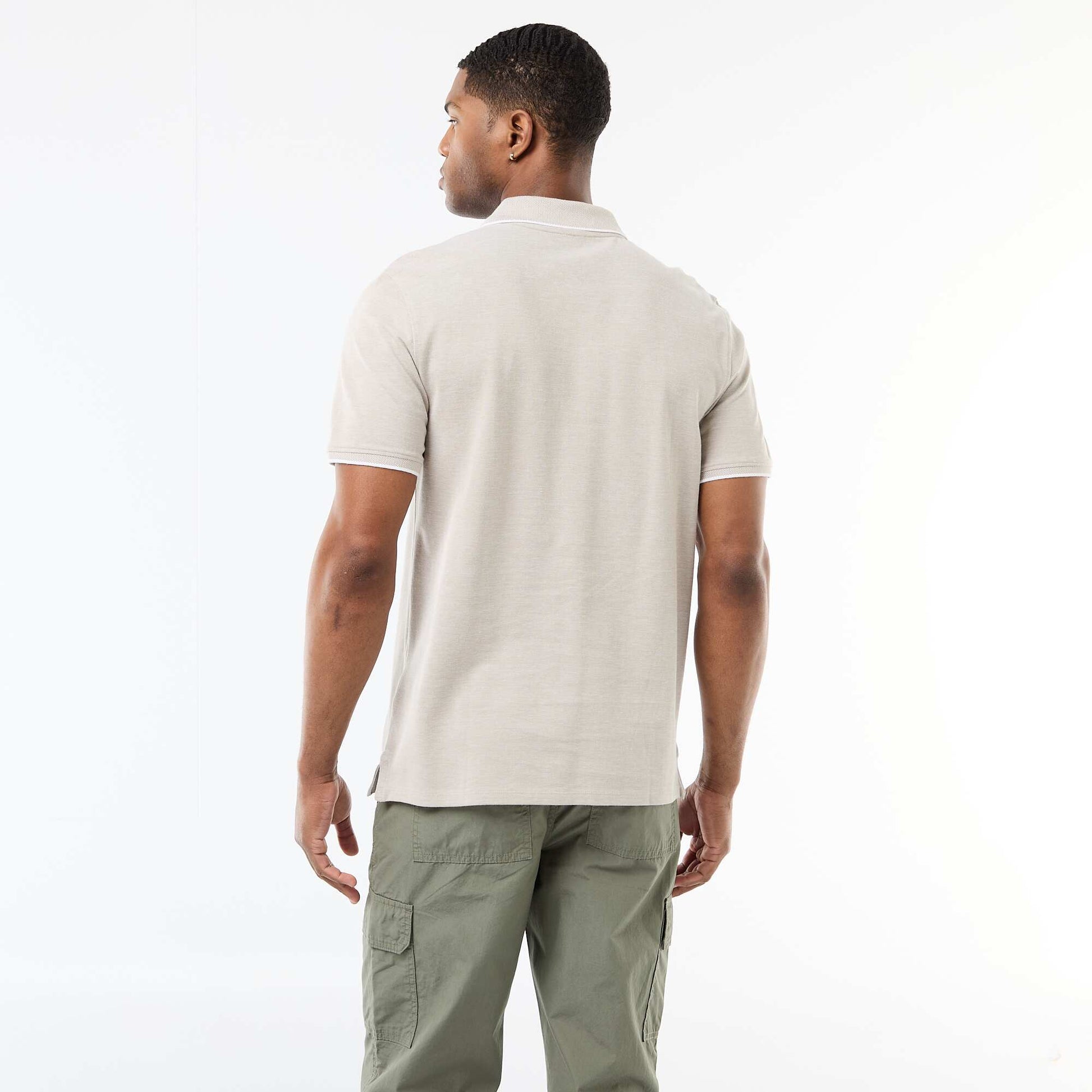 Polo Shirt with Chest Embroidery KHAKI