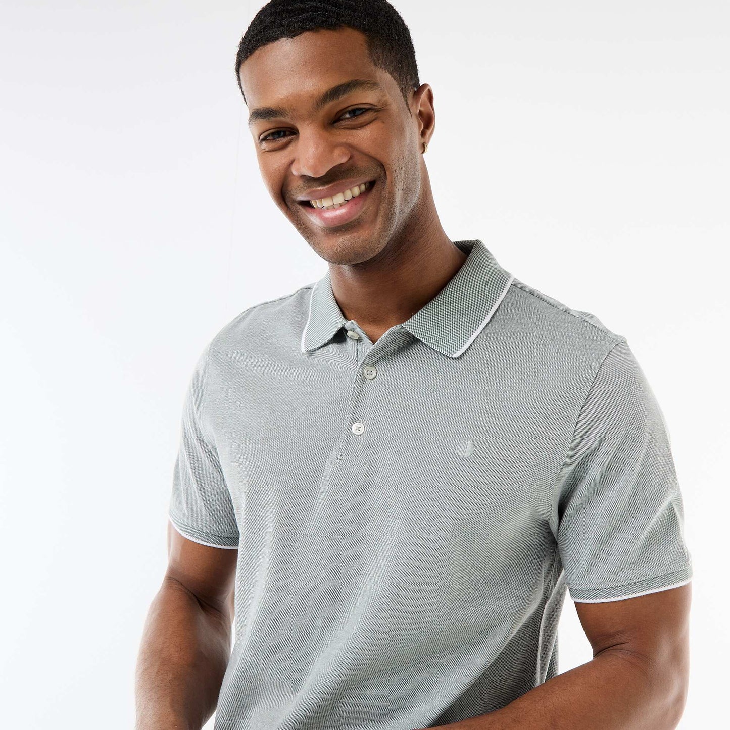 Polo Shirt with Chest Embroidery GREEN