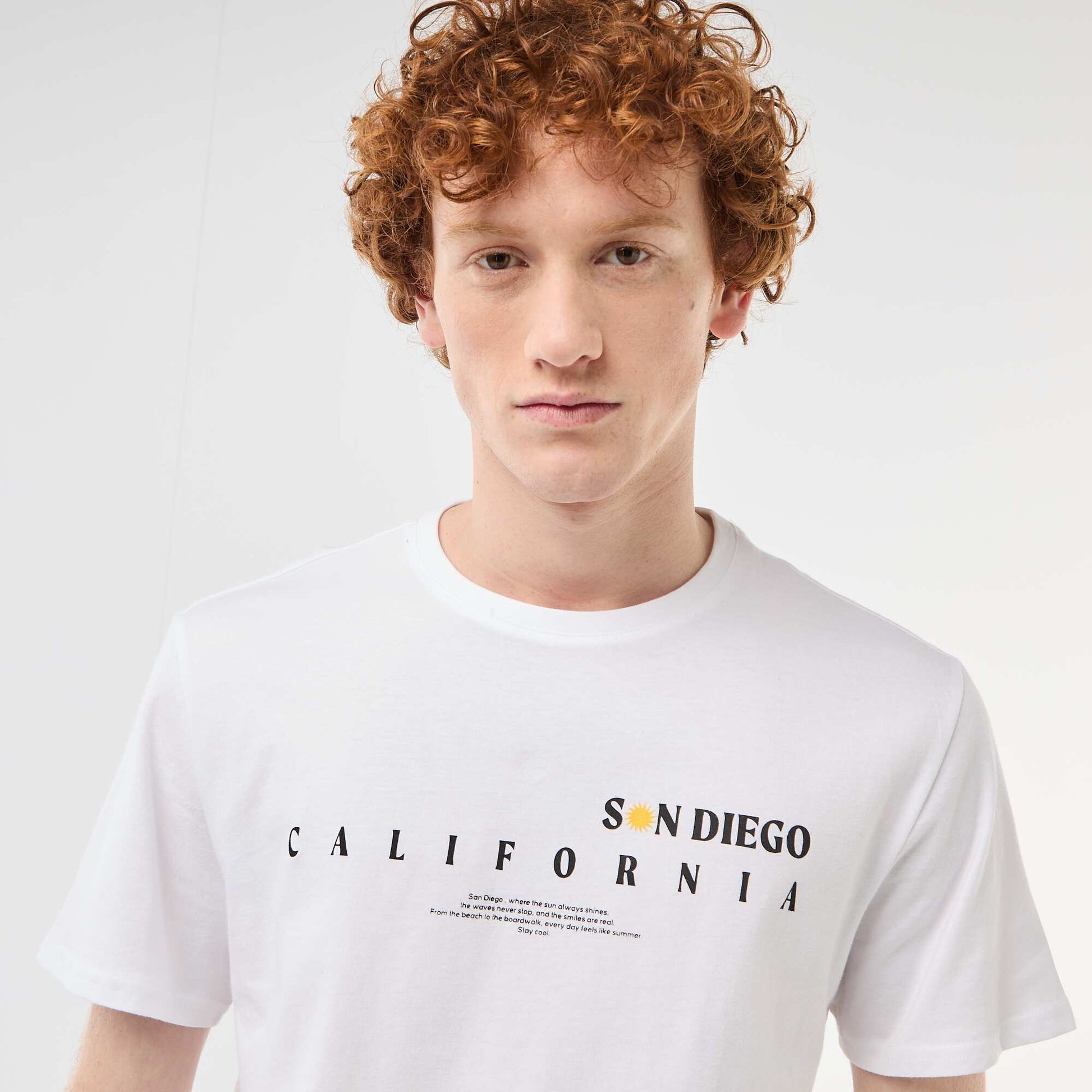 Printed Cotton Crew Neck T-Shirt WHITE