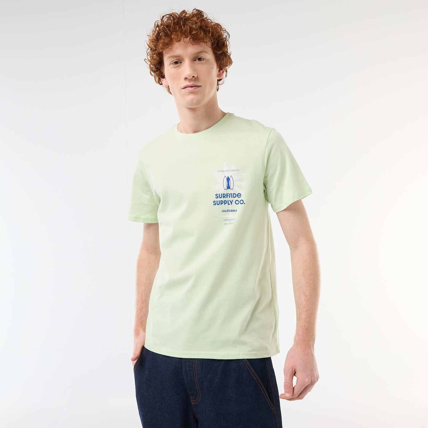 Printed Cotton Crew Neck T-Shirt GREEN
