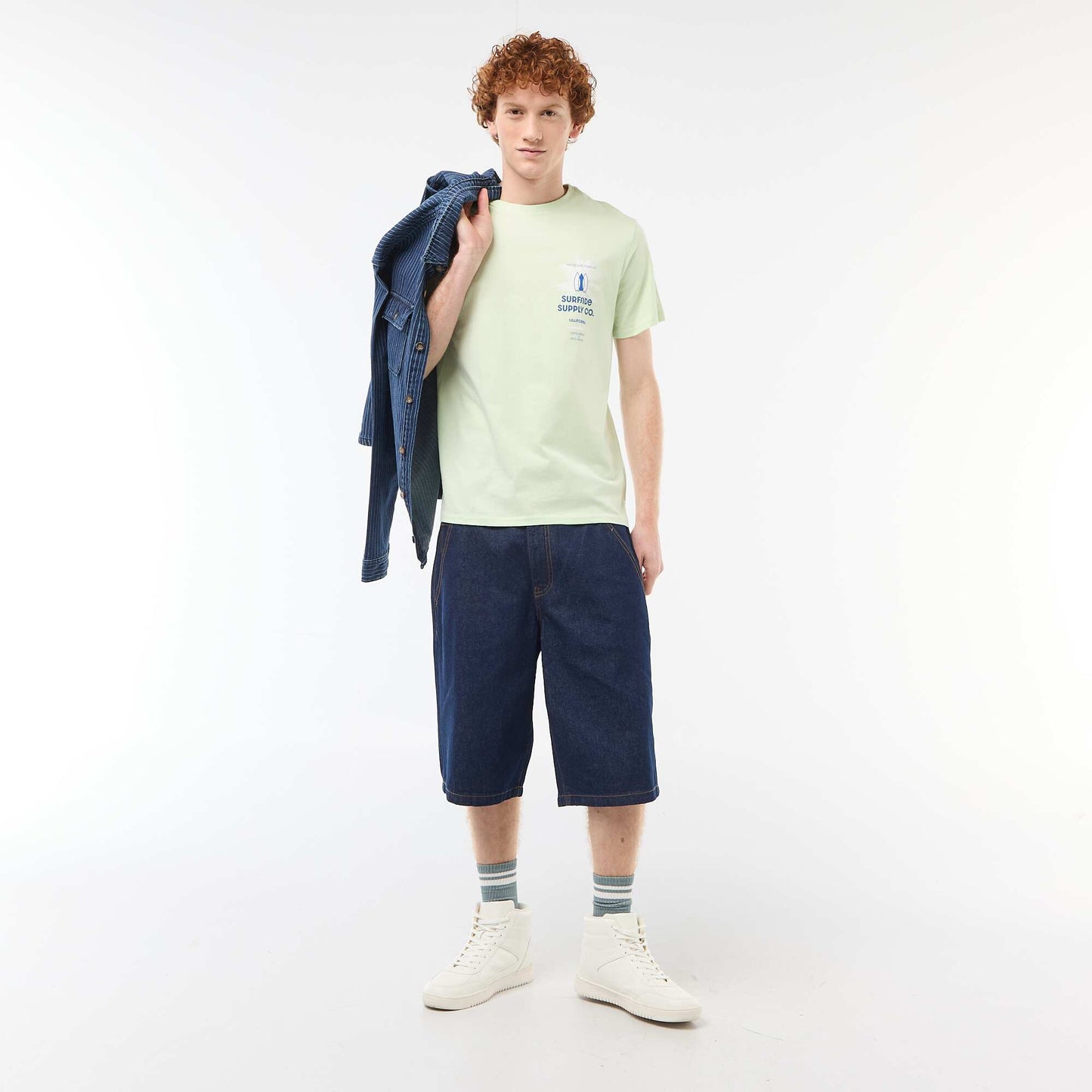 Printed Cotton Crew Neck T-Shirt GREEN