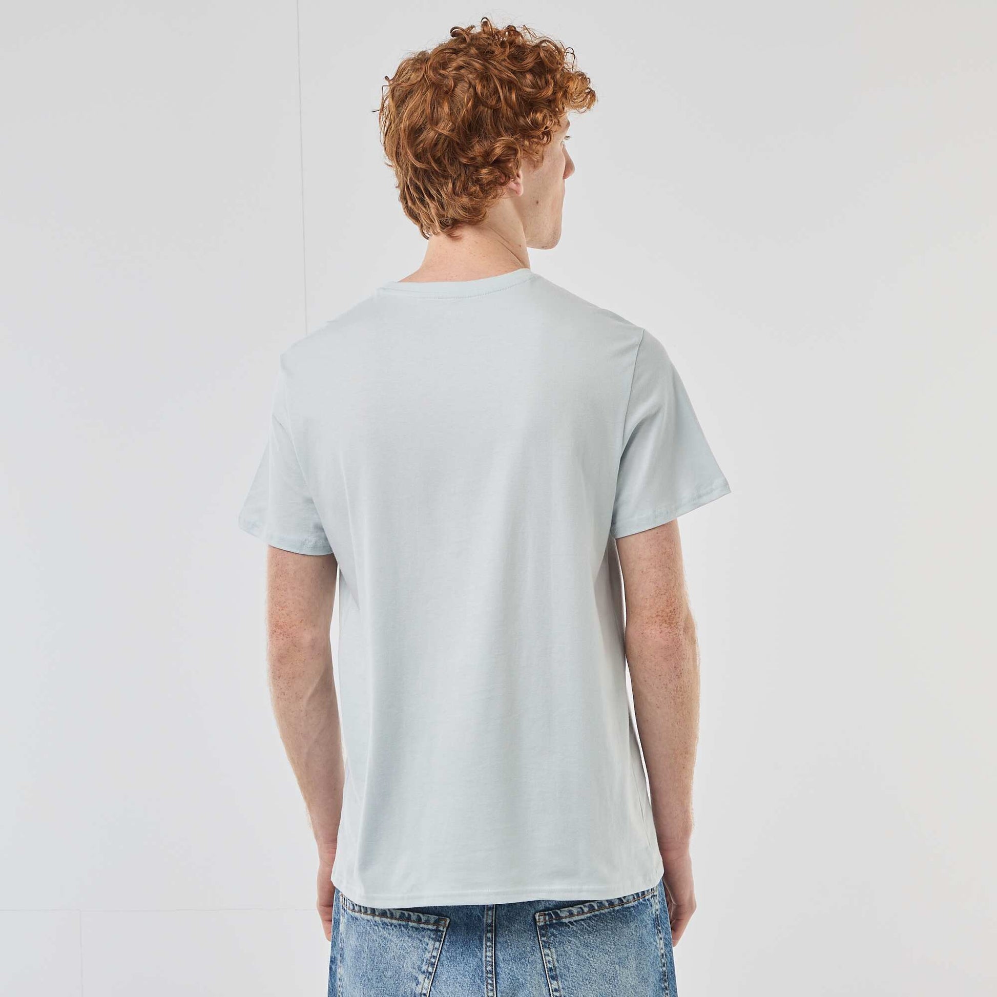 Printed Cotton Crew Neck T-Shirt GREY