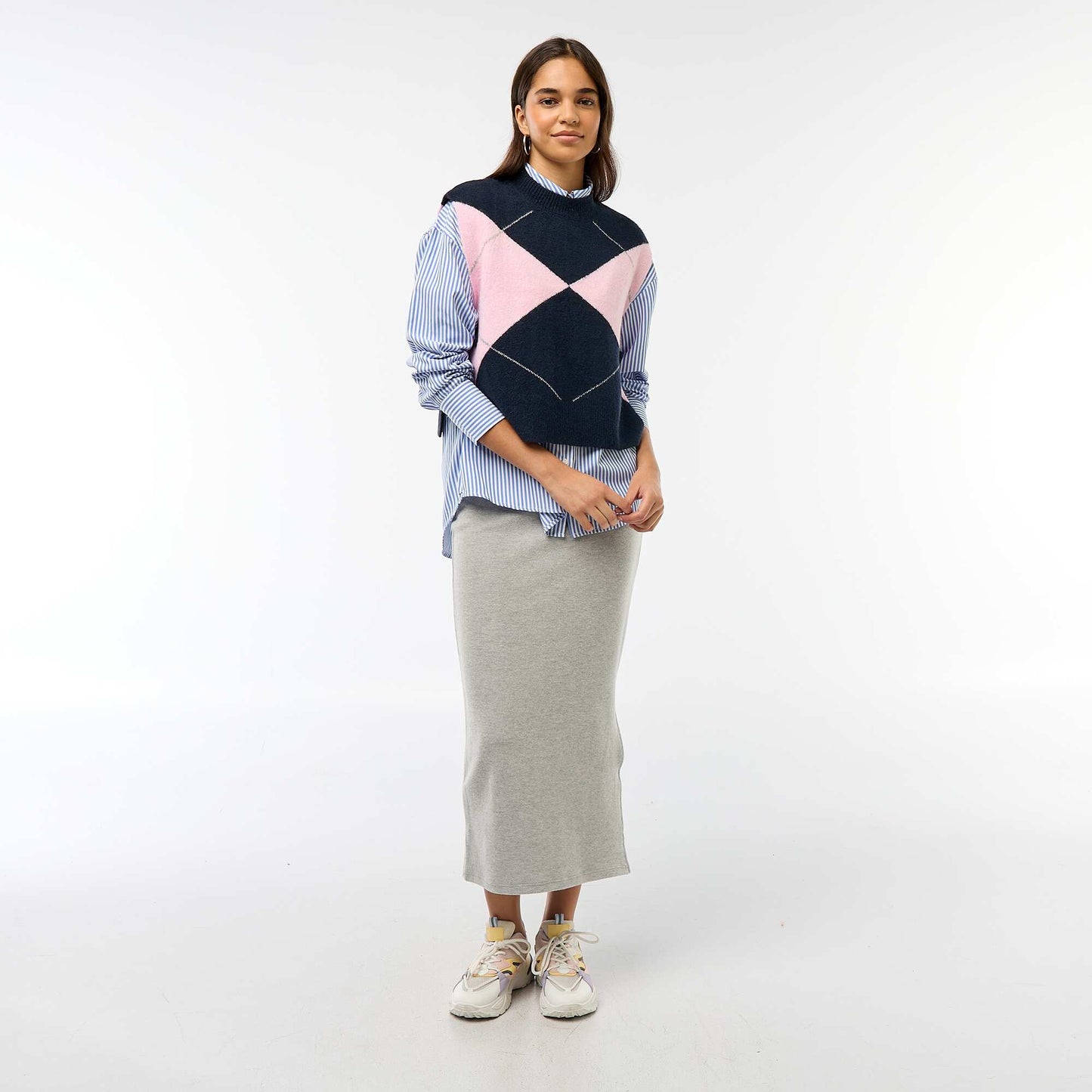 Sleeveless Sweater with Side Tie Details BLUE
