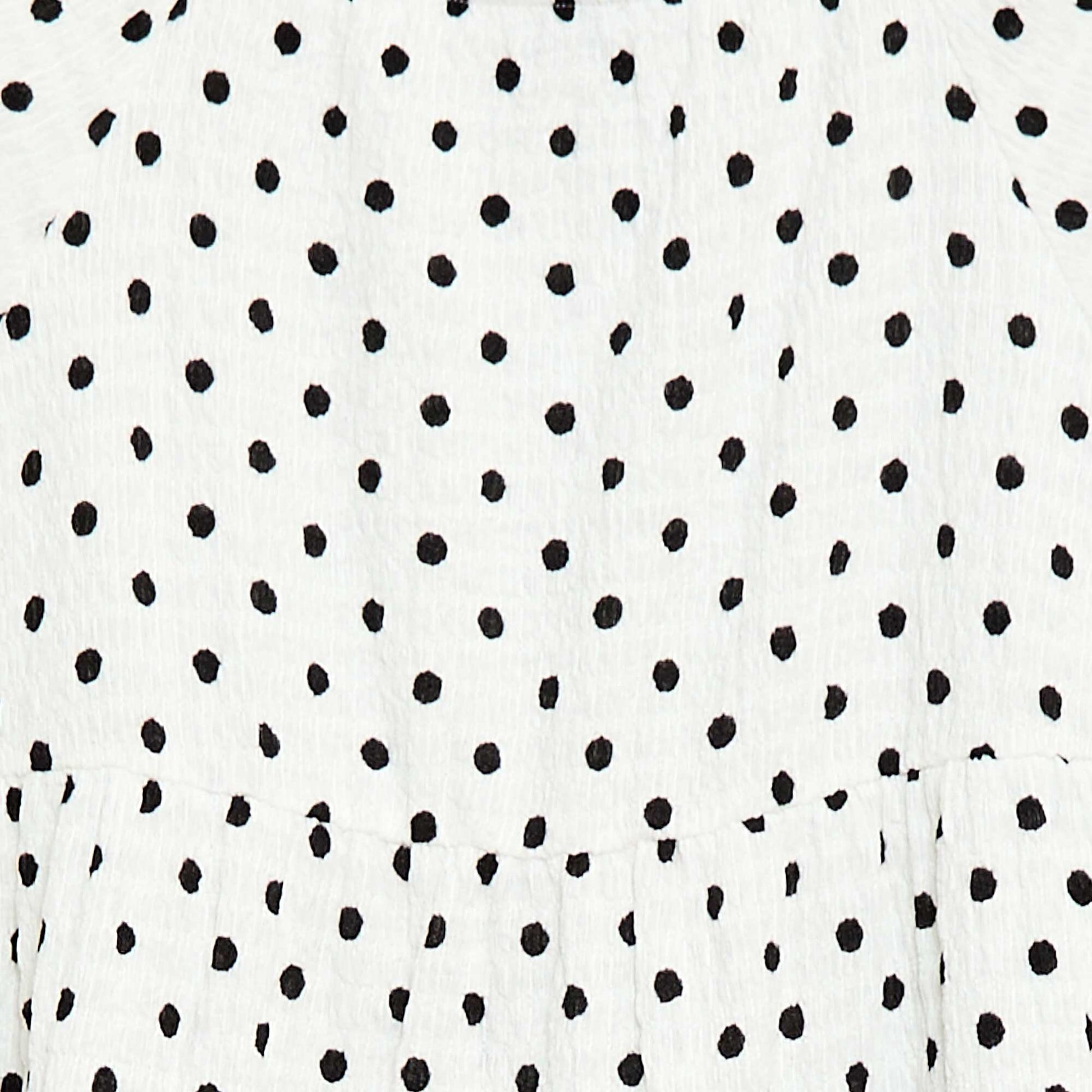 Crepe Knit Polka Dot Dress WHITE