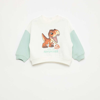 Jurassic World' Sweatshirt with Contrasting Sleeves GREEN