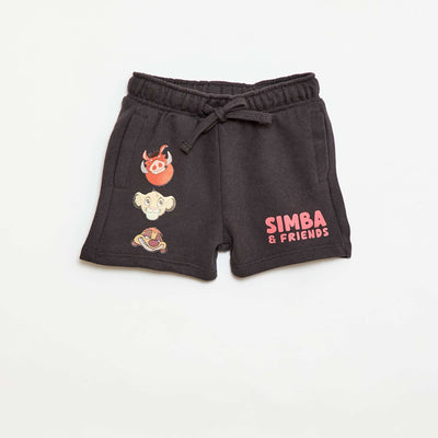 'Simba' 'Disney' Unbrushed Fleece Shorts BLACK