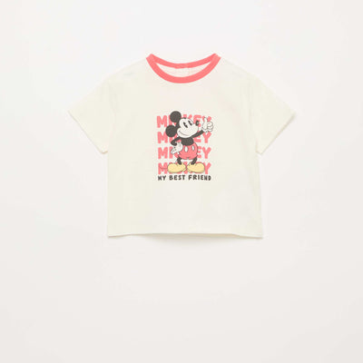 \'Mickey\' printed short-sleeved T-shirt WHITE