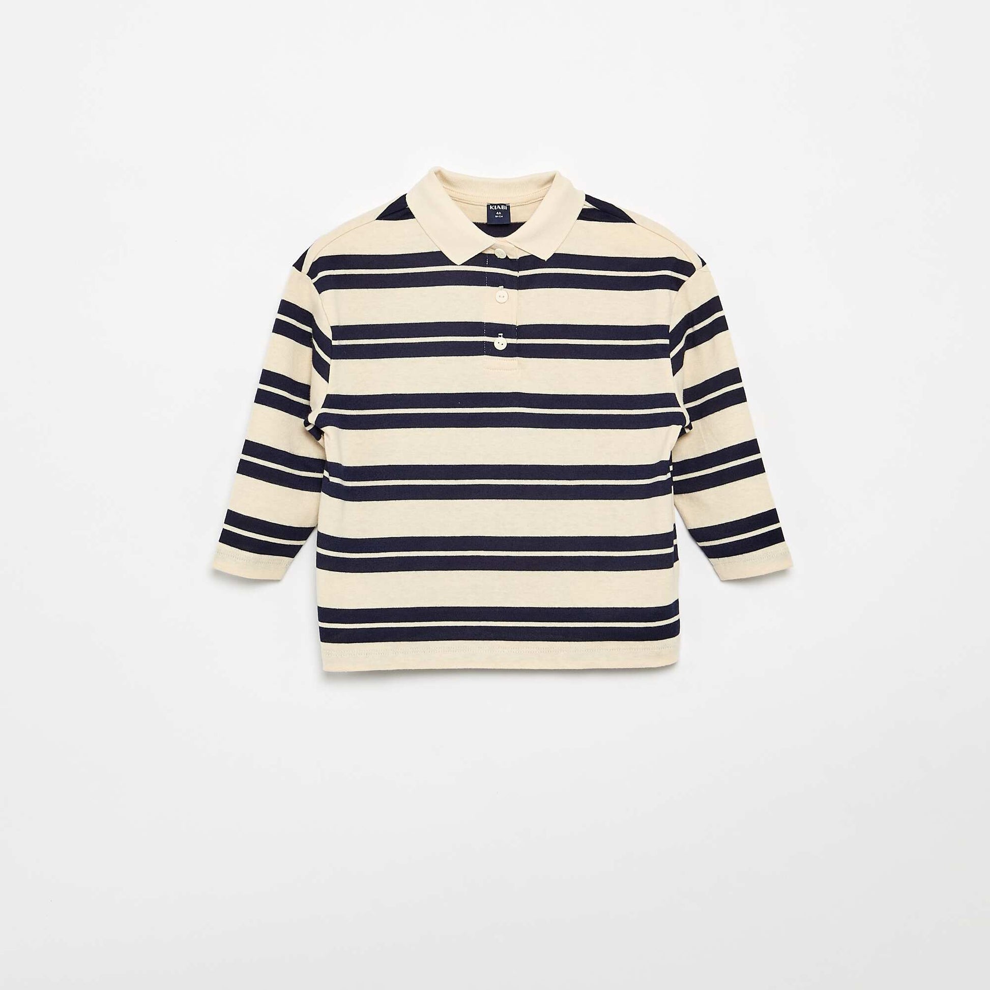 Oversized Striped Polo Shirt BLUE