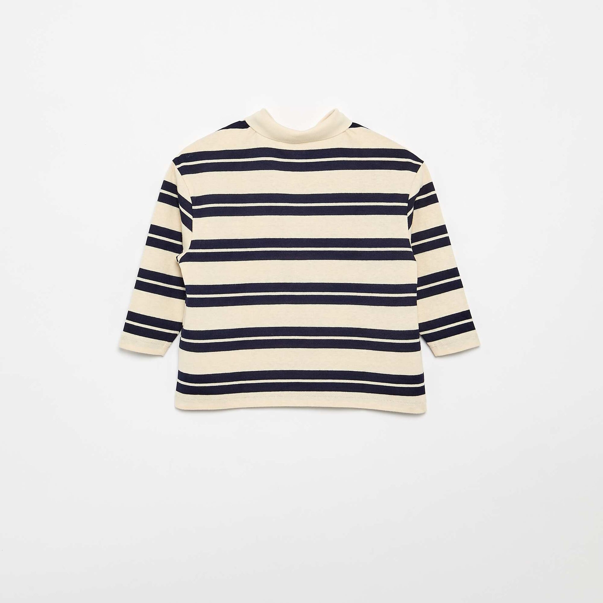 Oversized Striped Polo Shirt BLUE