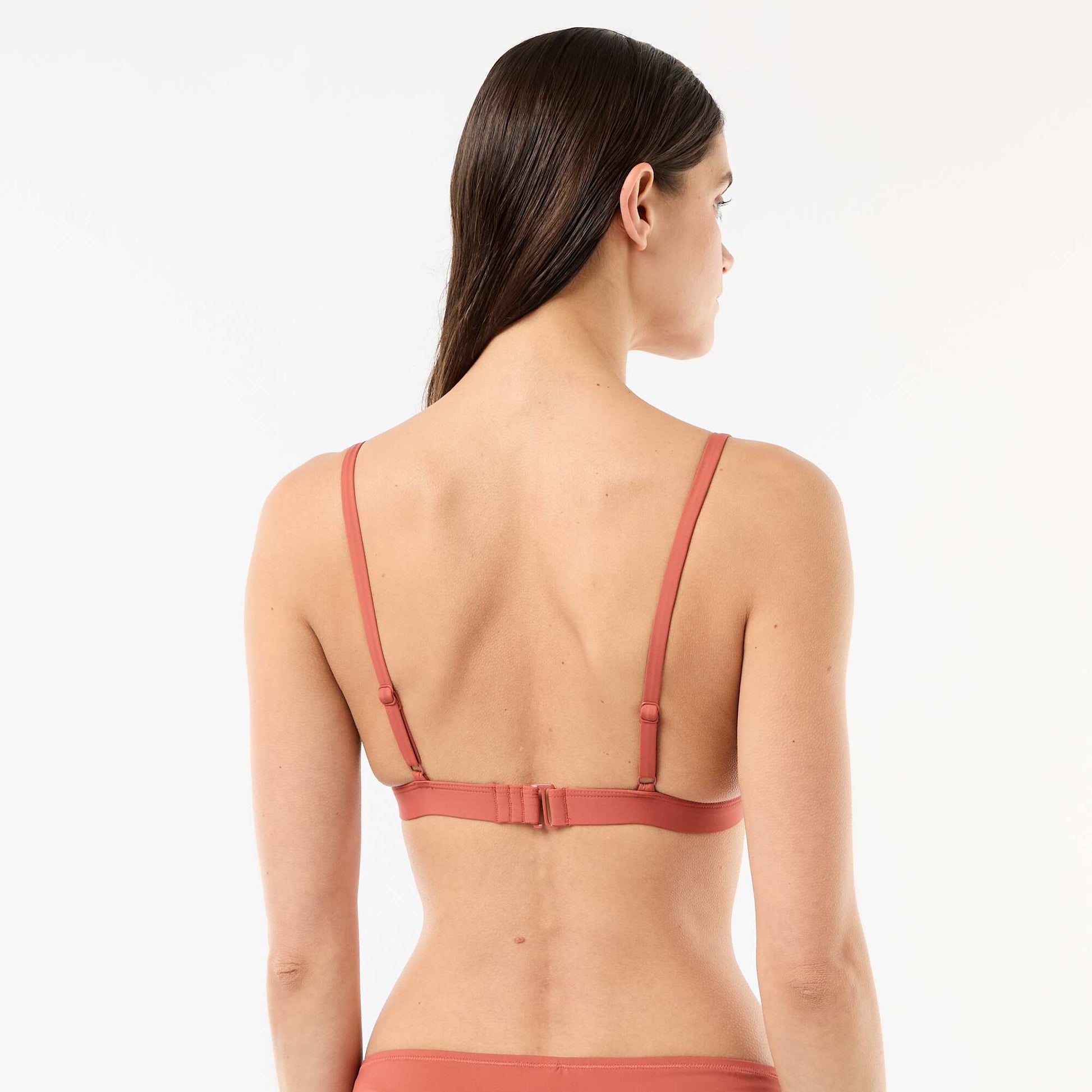 Macrame Trim Triangle Bikini Top ORANGE