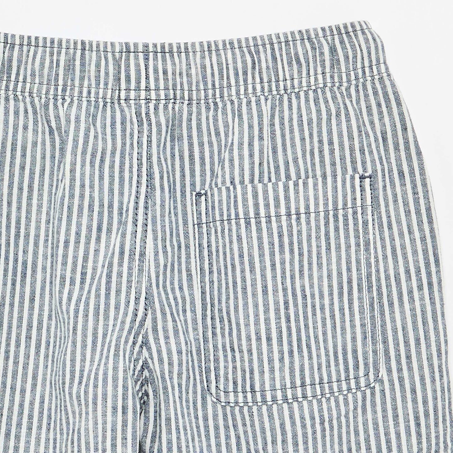 Lightweight Striped Linen Blend Shorts BLUE