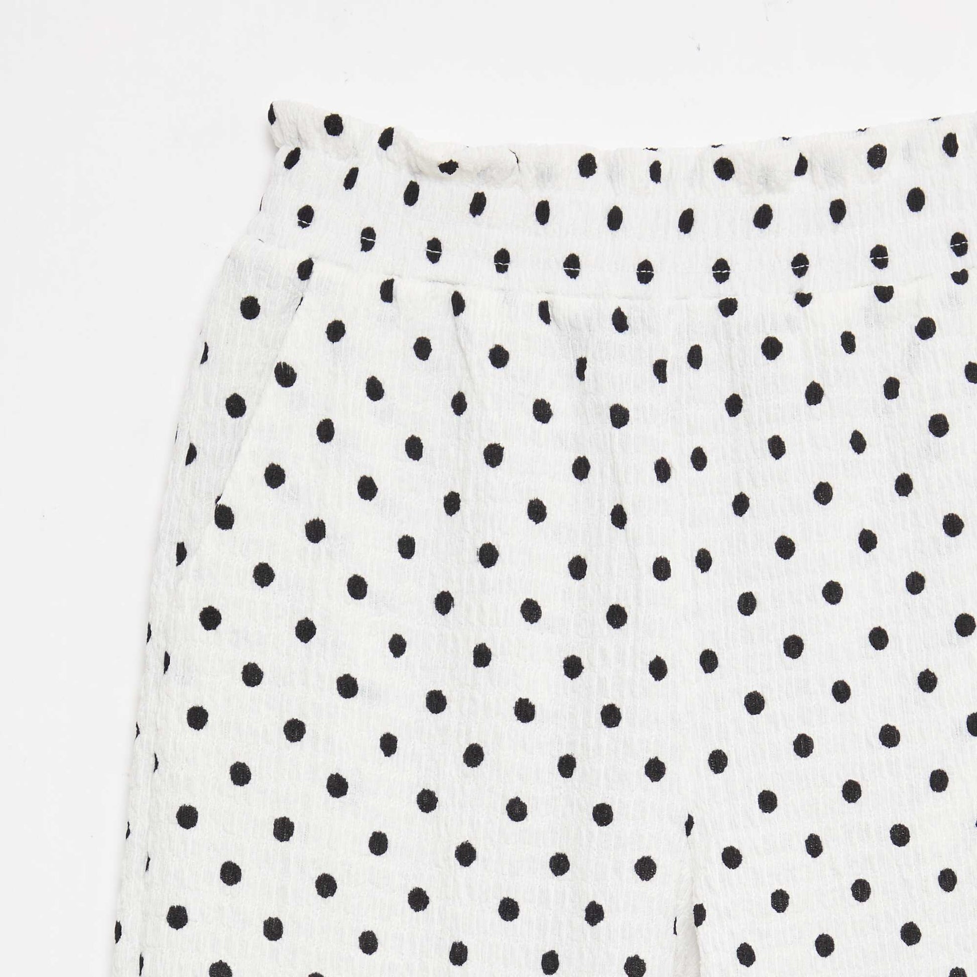 Wide-Leg Crepe Knit Pants WHITE