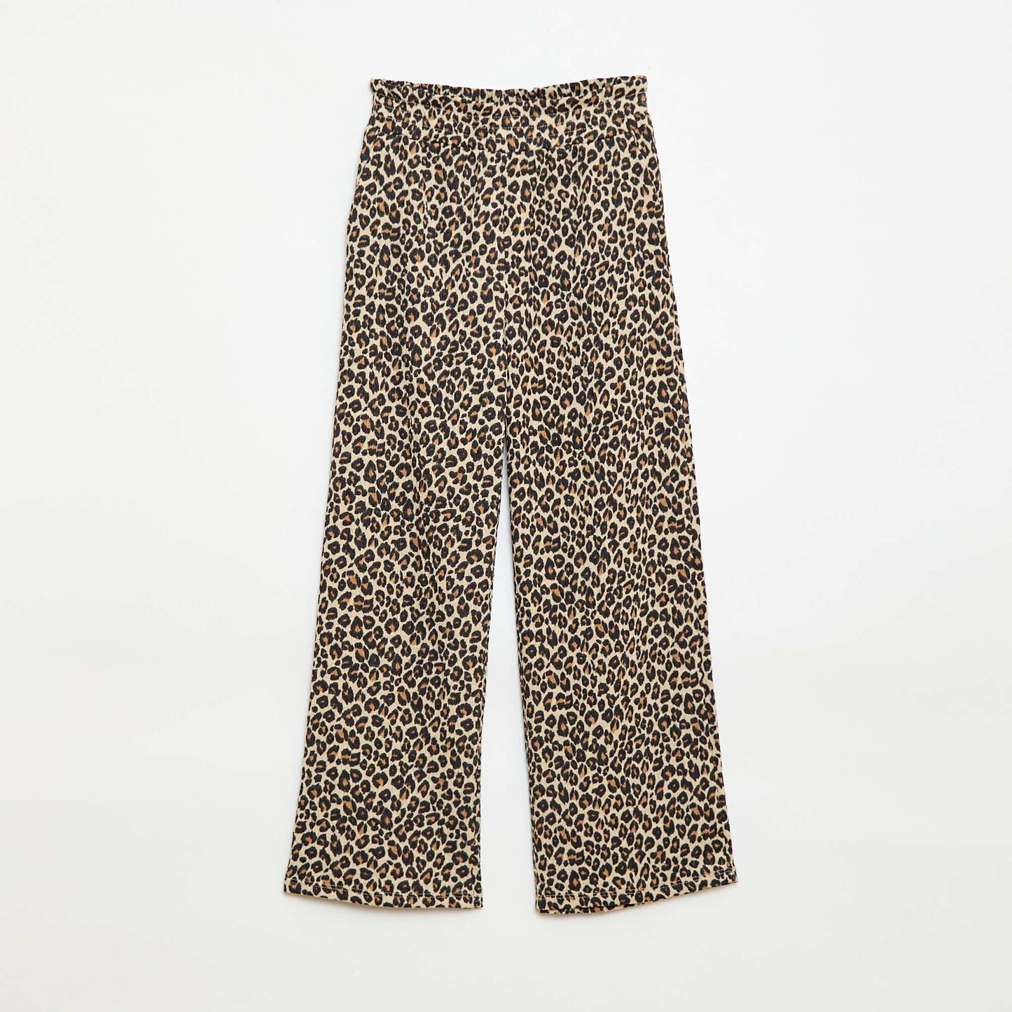 Wide-Leg Crepe Knit Pants BROWN