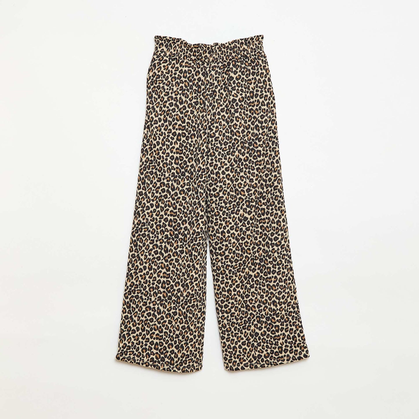 Wide-Leg Crepe Knit Pants BROWN