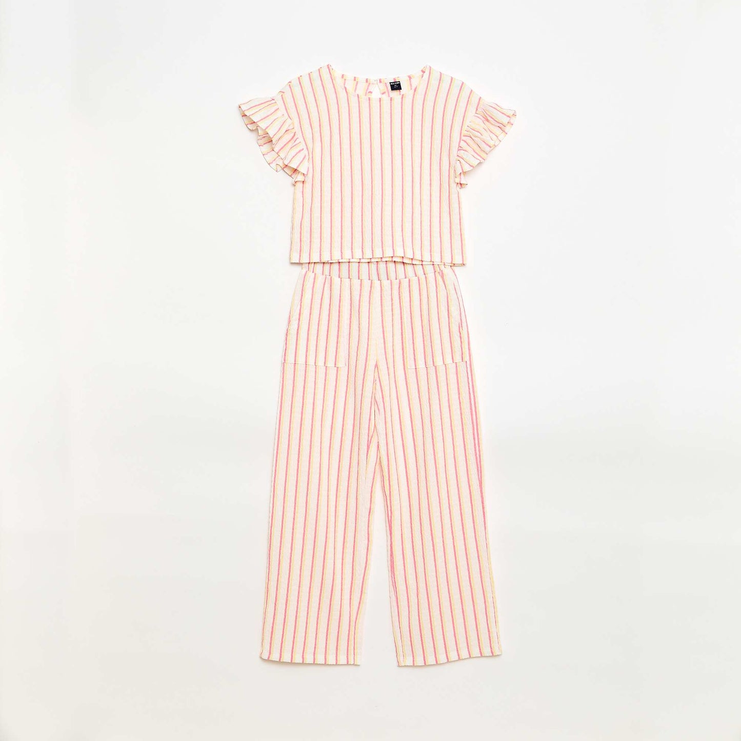 Striped T-shirt + Pants Set - 2 pieces BEIGE