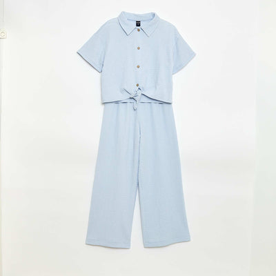 2-Piece Shirt and Pants Set BLUE