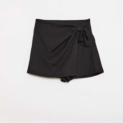 Solid Lightweight Knit Skort BLACK