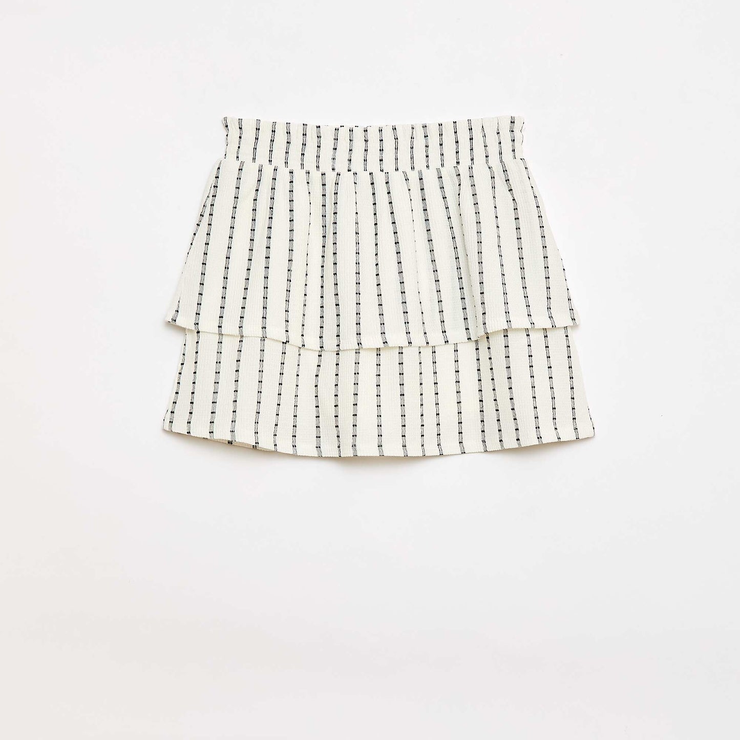 Striped Skort with Vertical Stripes WHITE