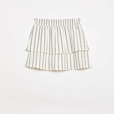 Striped Skort with Vertical Stripes WHITE