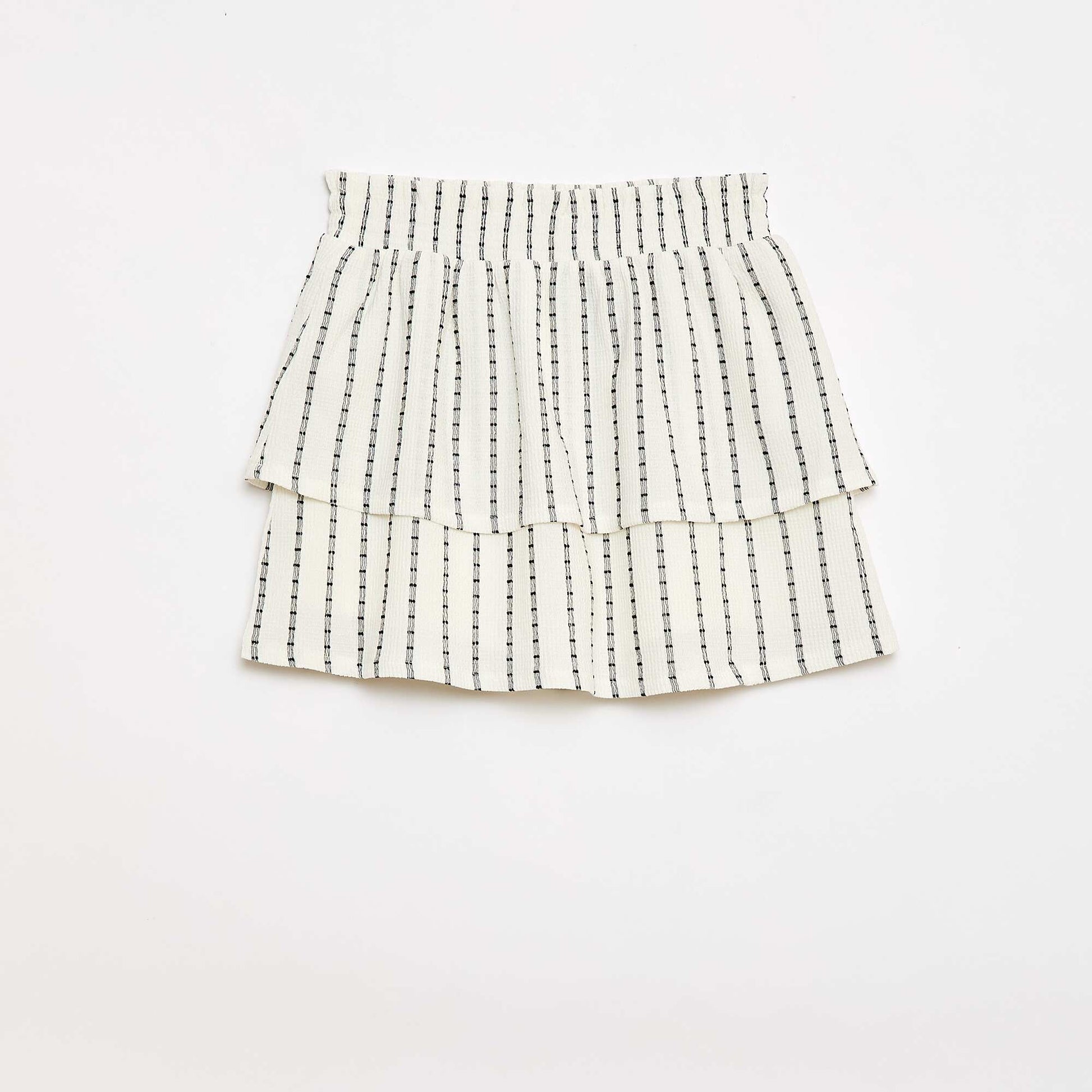 Striped Skort with Vertical Stripes WHITE