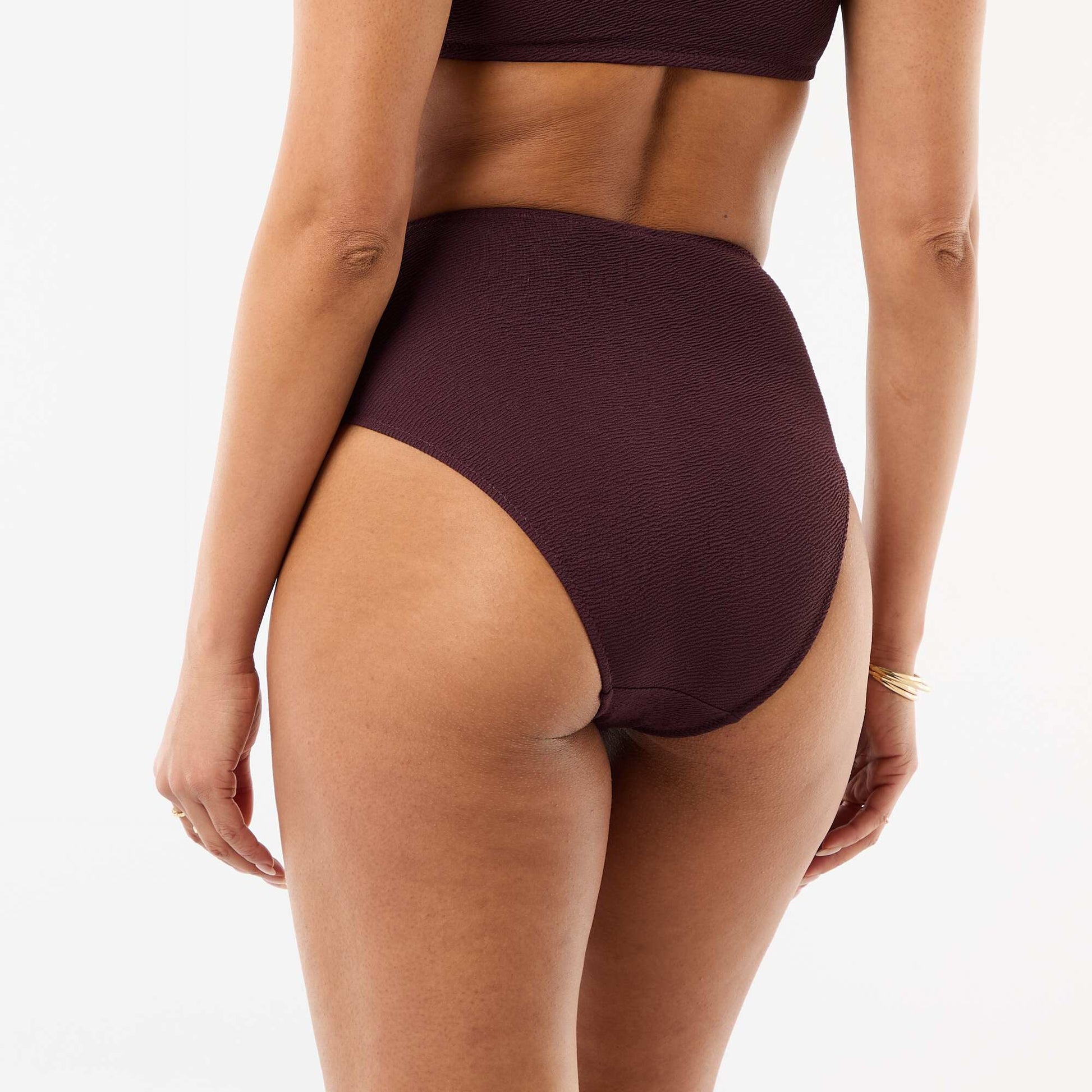 High-waisted Waffle Swim Bottom PURPLE