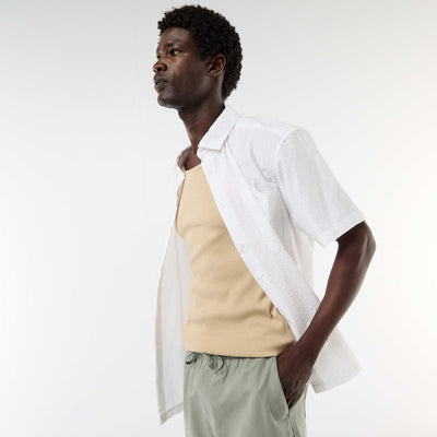 Short-sleeved seersucker shirt WHITE