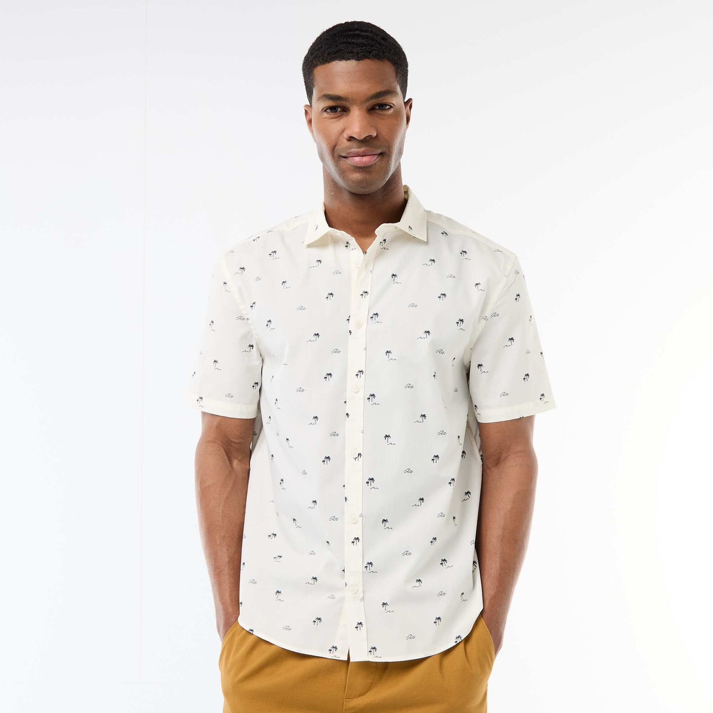 Short-Sleeved Button-Down Shirt WHITE