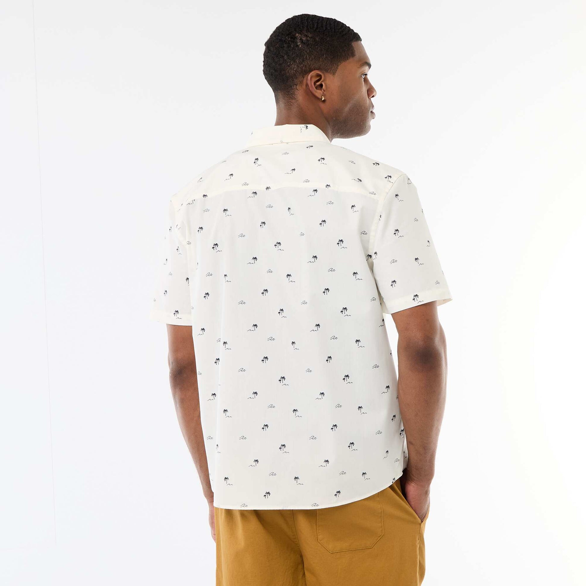 Short-Sleeved Button-Down Shirt WHITE