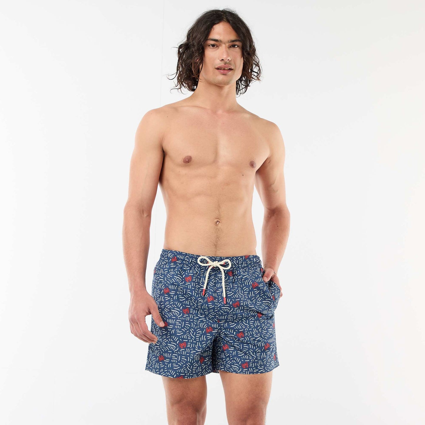Patterned Swim Bermudas BLUE