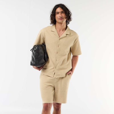 Solid Heavyweight Knit Bermuda BEIGE