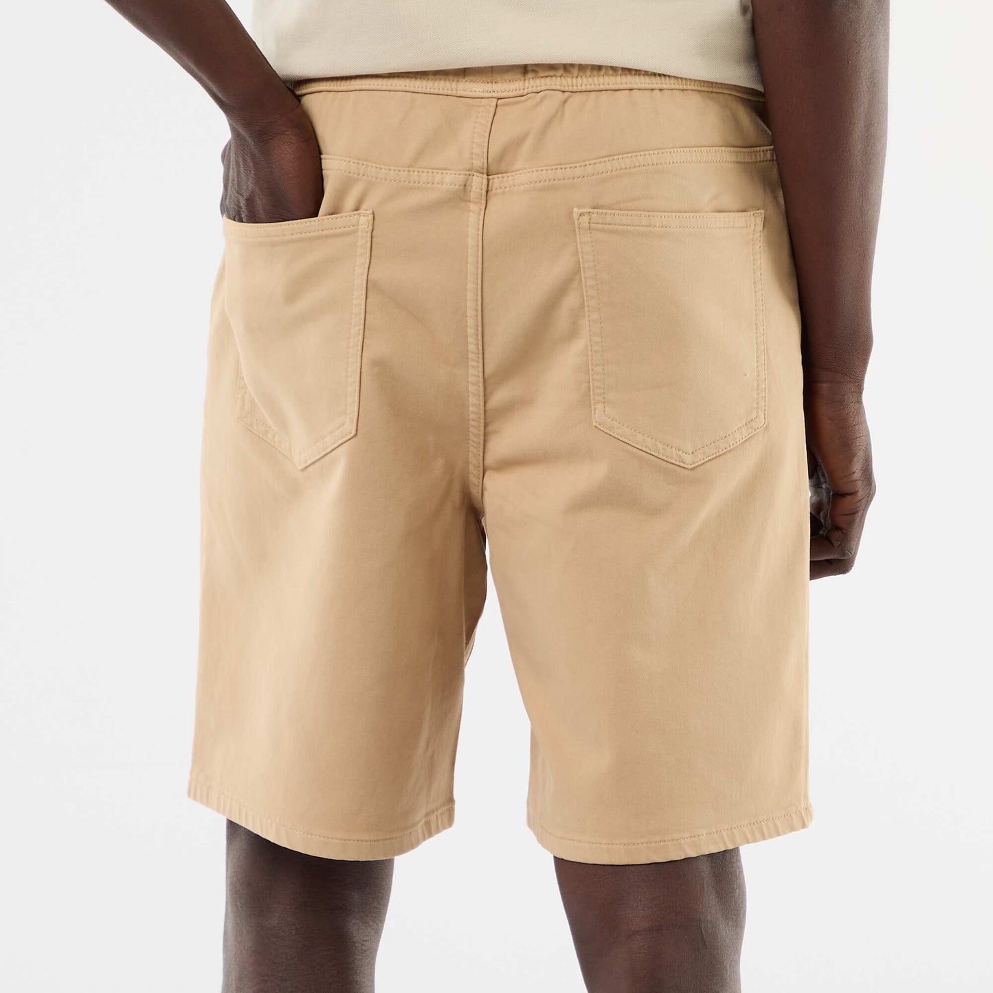 Lightweight Bermuda shorts with drawstrings BEIGE