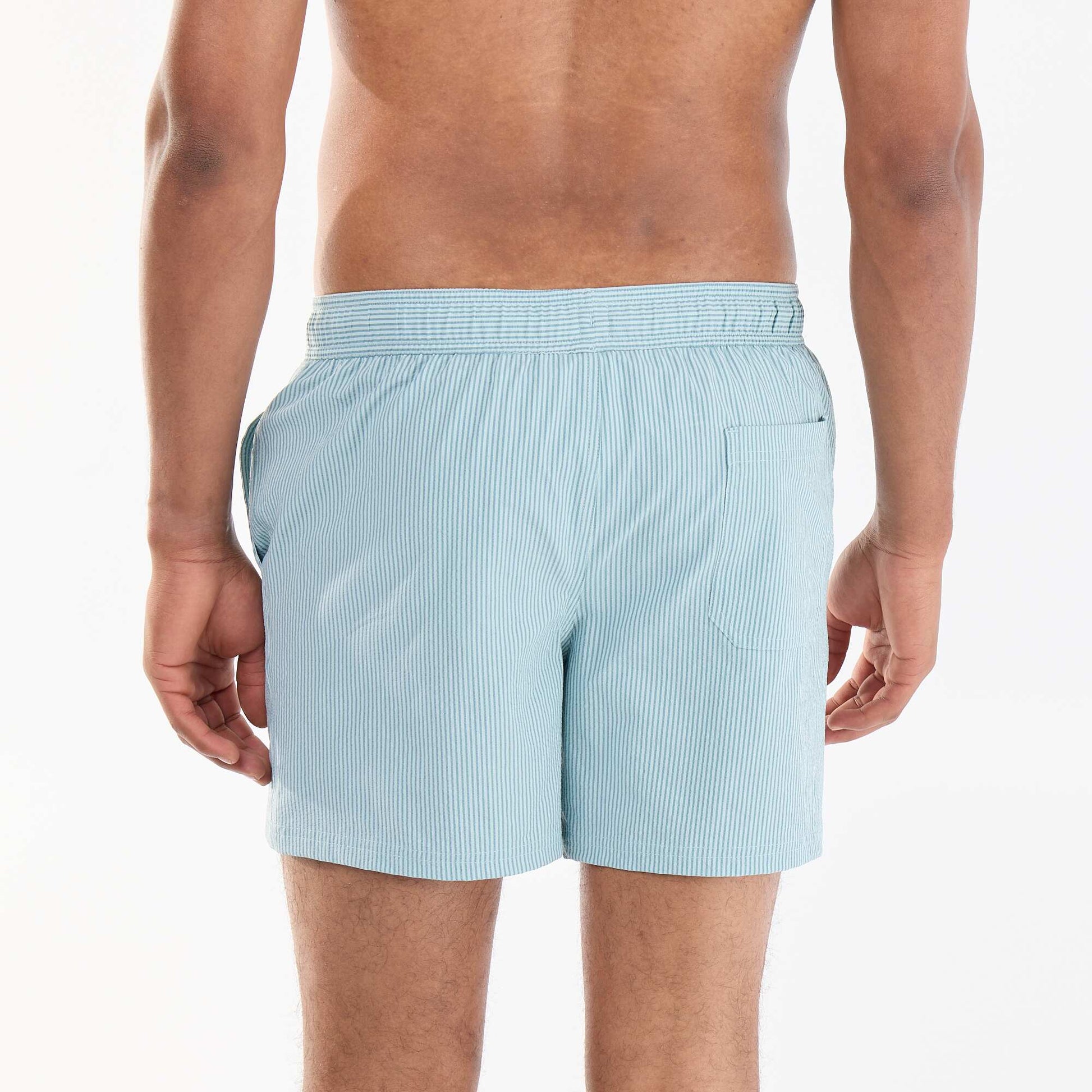 Seersucker Swim Shorts BLUE