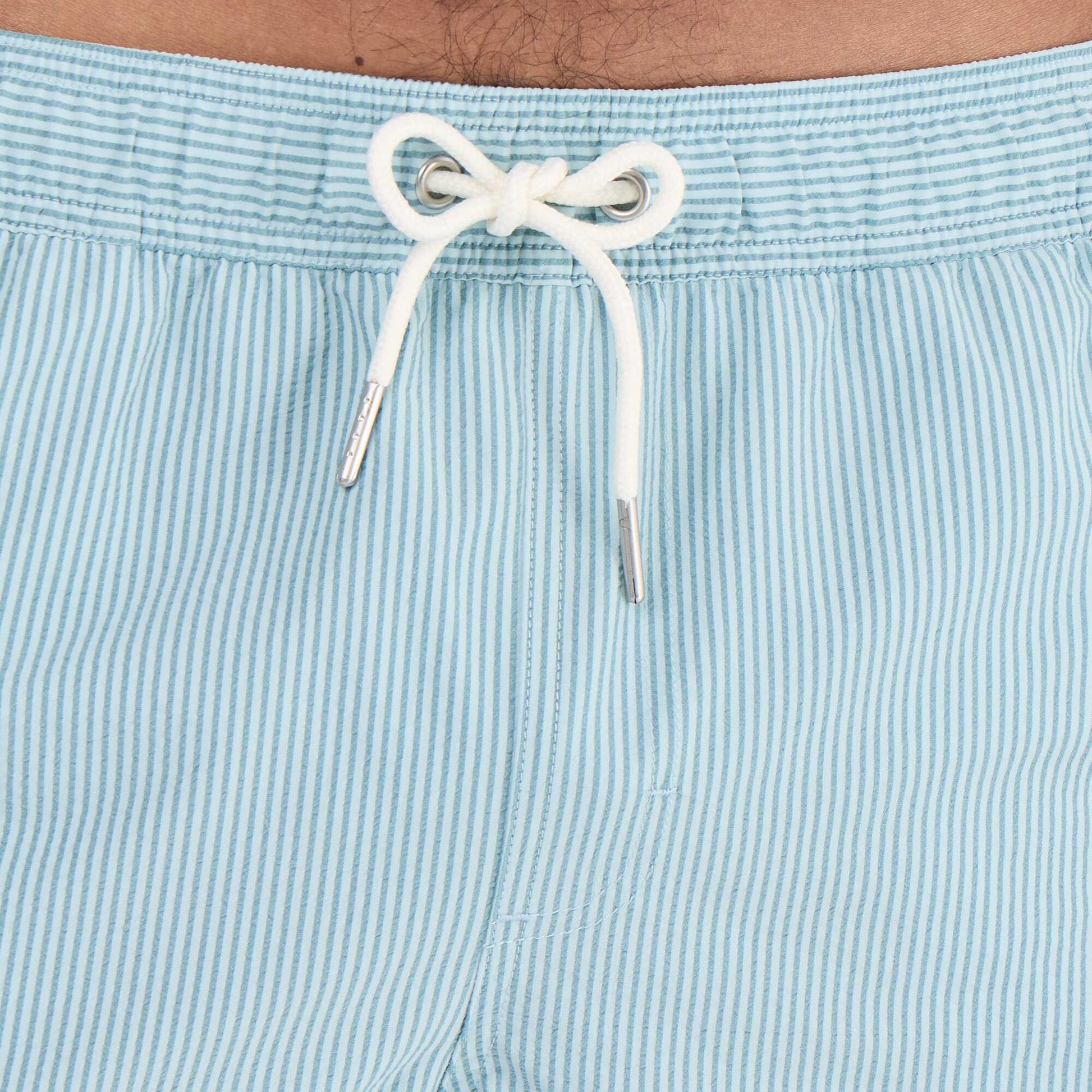 Seersucker Swim Shorts BLUE
