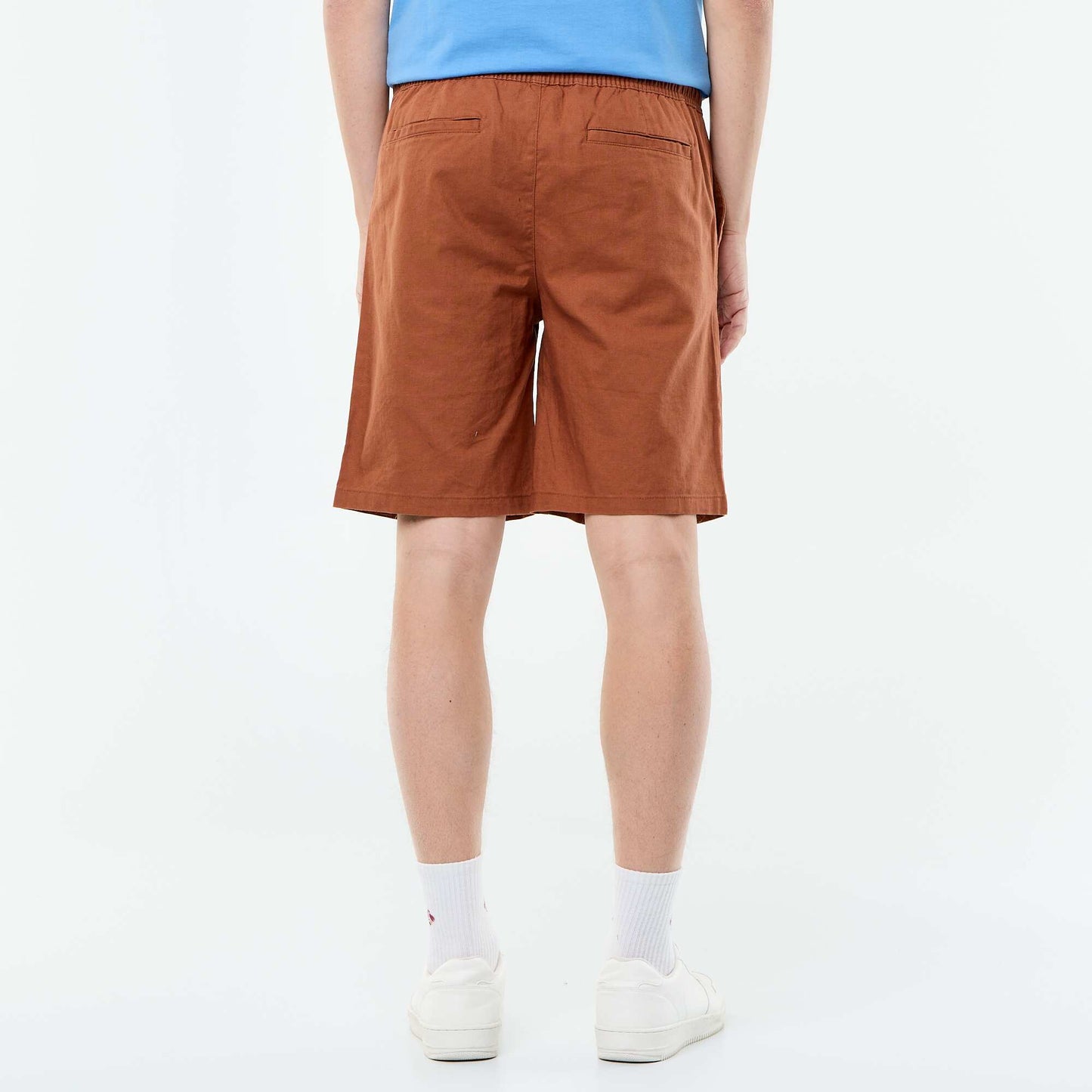 Linen-blend Bermuda Shorts BROWN