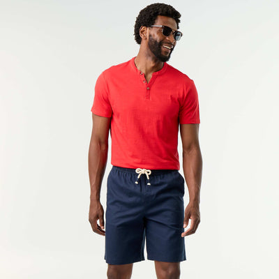 Linen-blend Bermuda Shorts BLUE