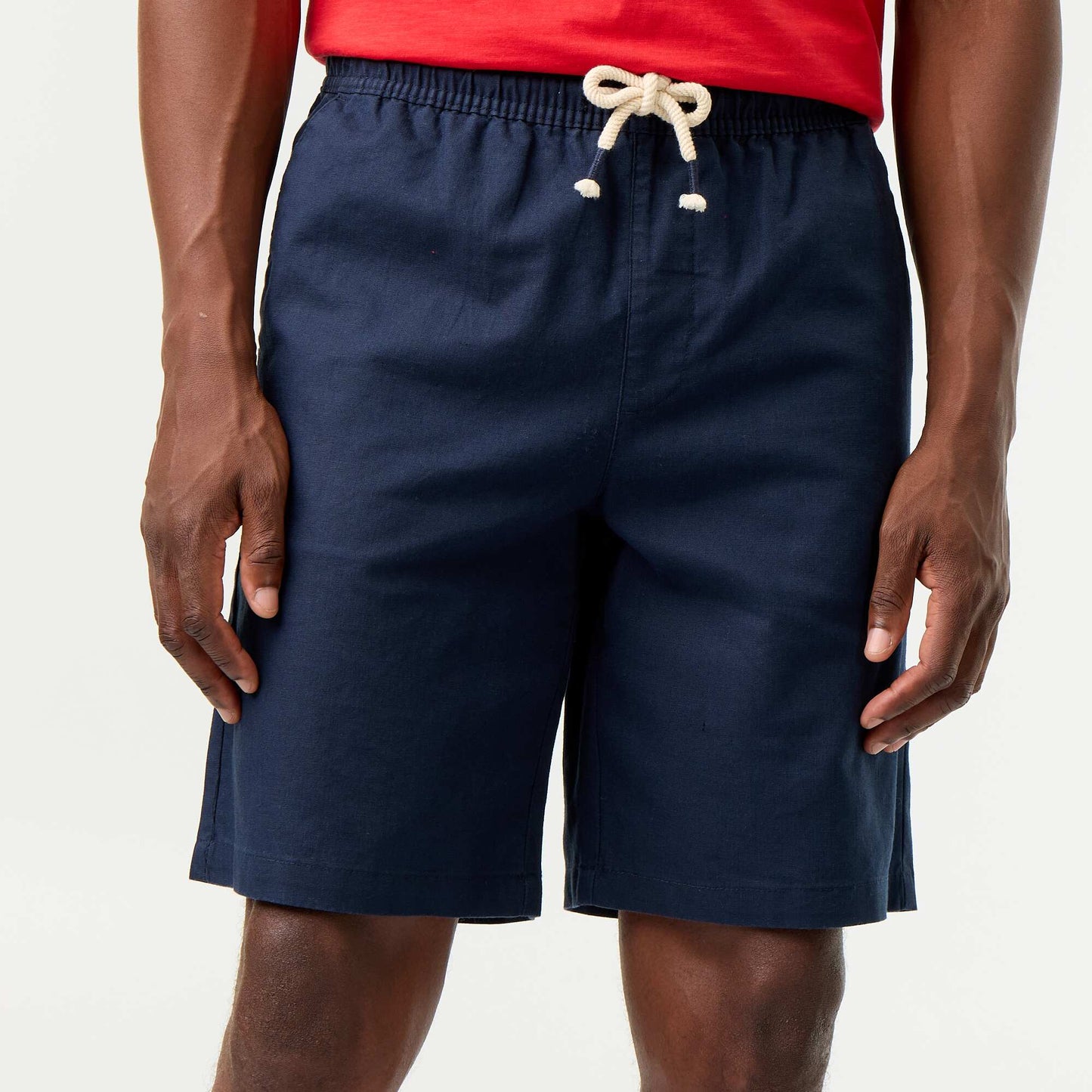 Linen-blend Bermuda Shorts BLUE