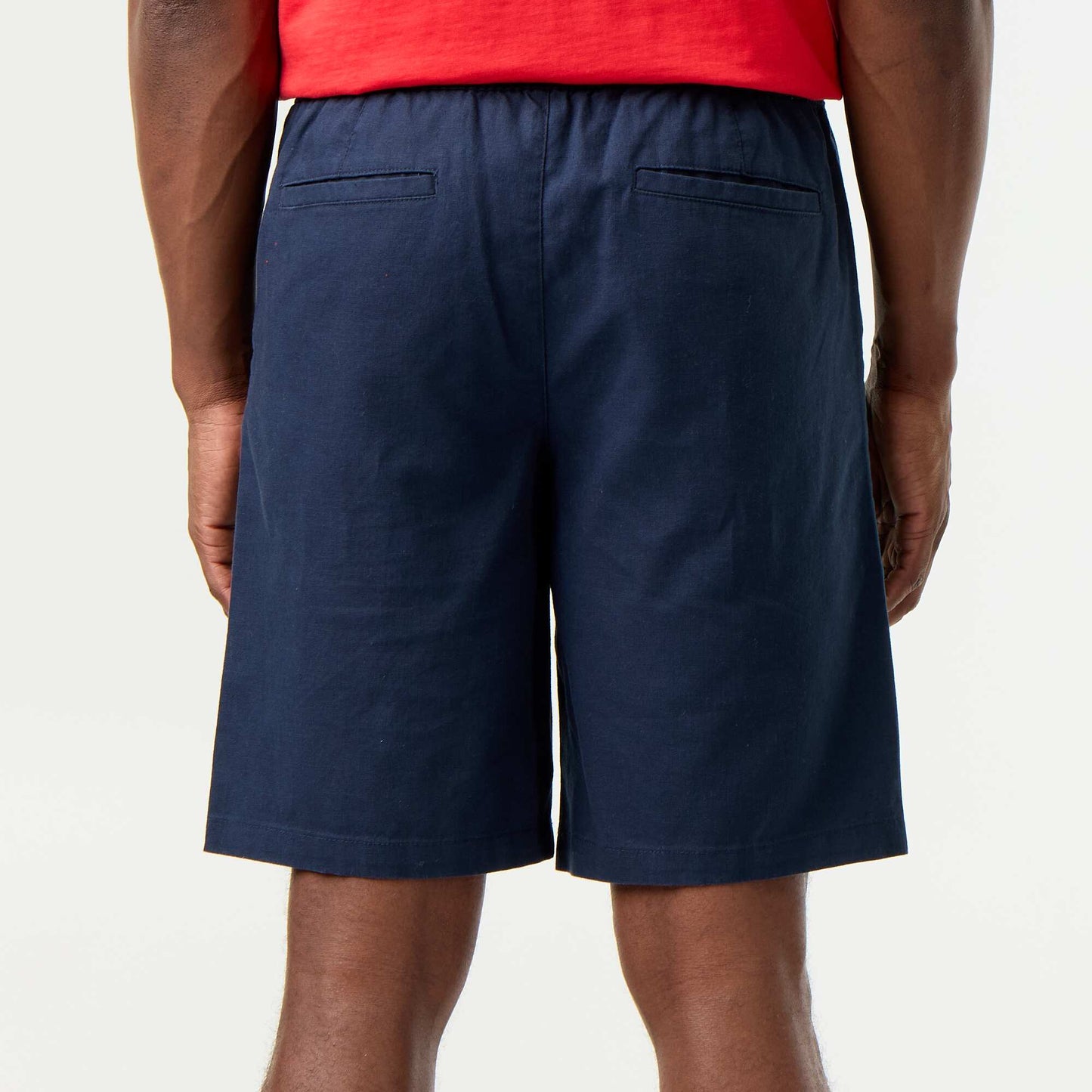 Linen-blend Bermuda Shorts BLUE