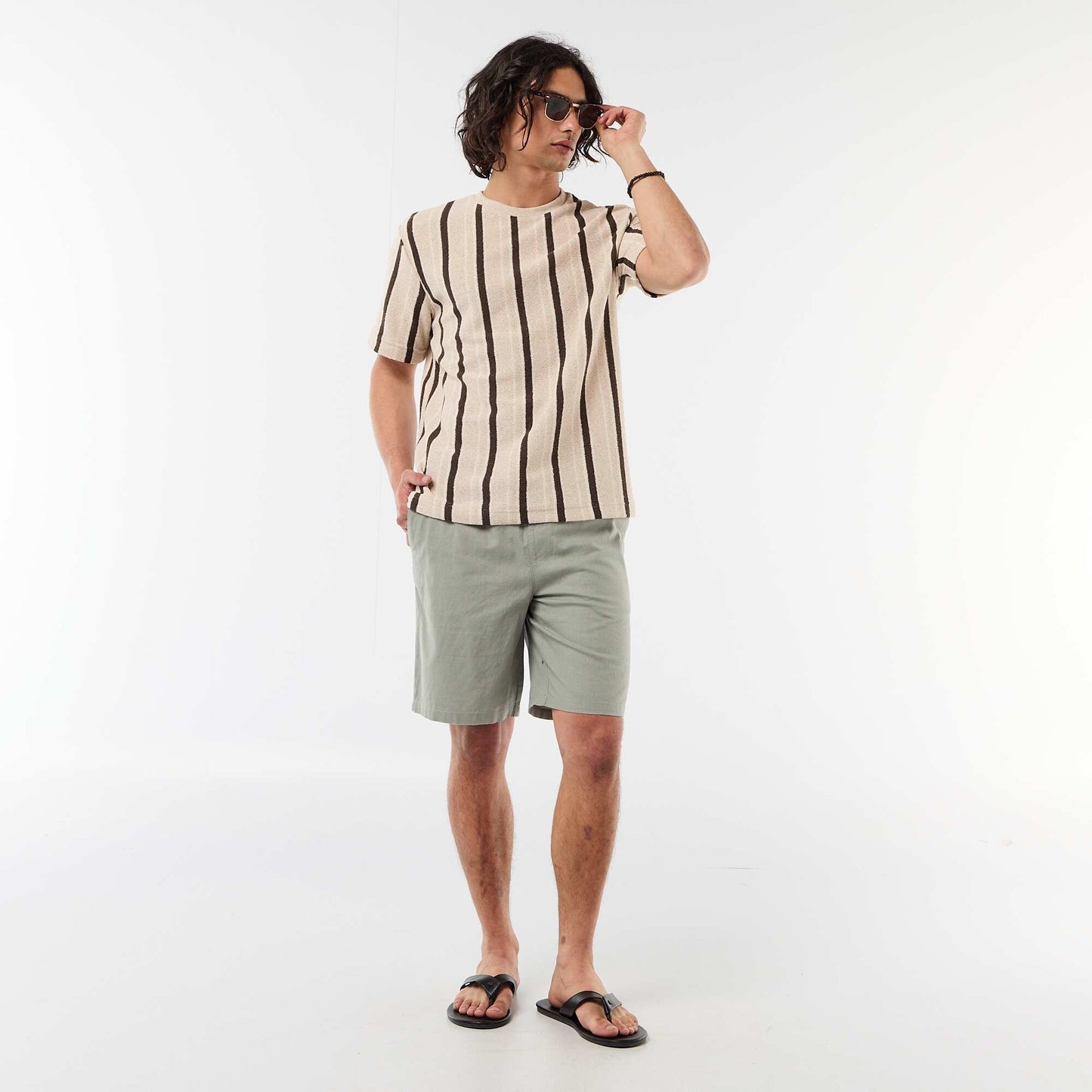 Linen-blend Bermuda Shorts GREEN