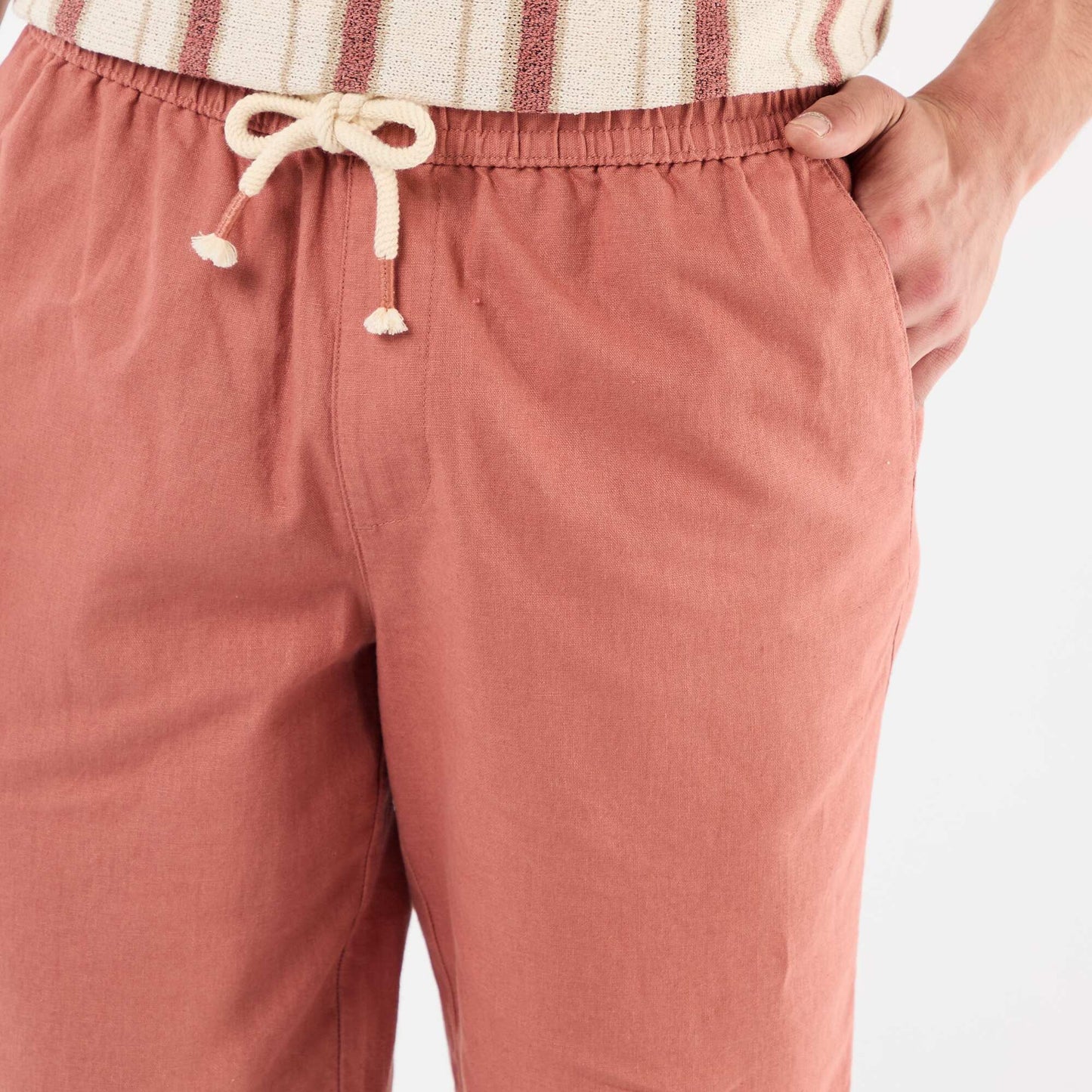 Linen-blend Bermuda Shorts PINK