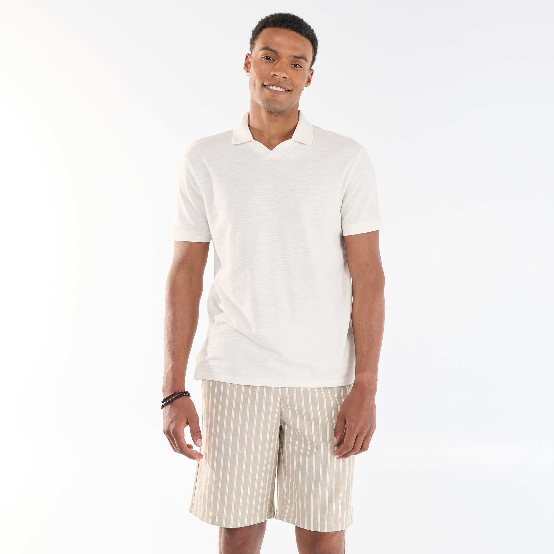 Linen-blend Bermuda Shorts BEIGE