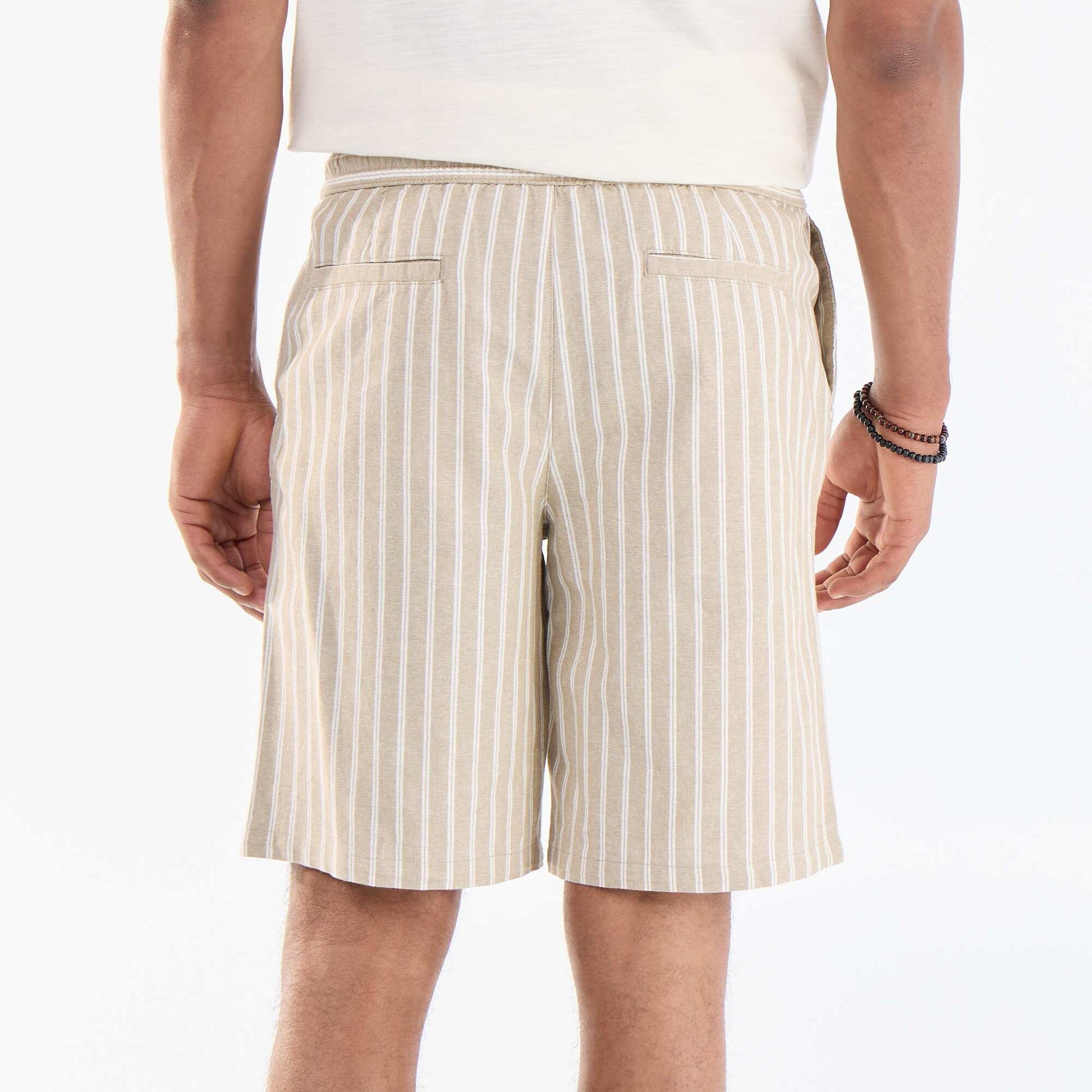 Linen-blend Bermuda Shorts BEIGE