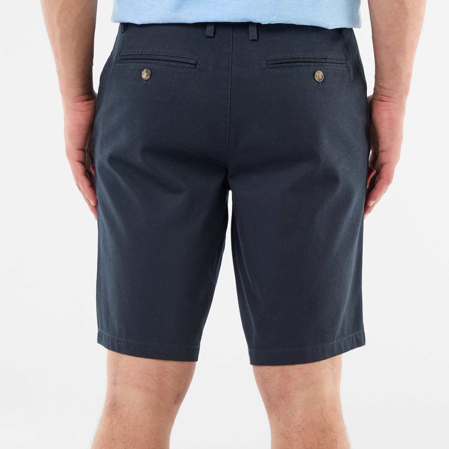 Plain Dobby Chino Bermuda Shorts BLUE