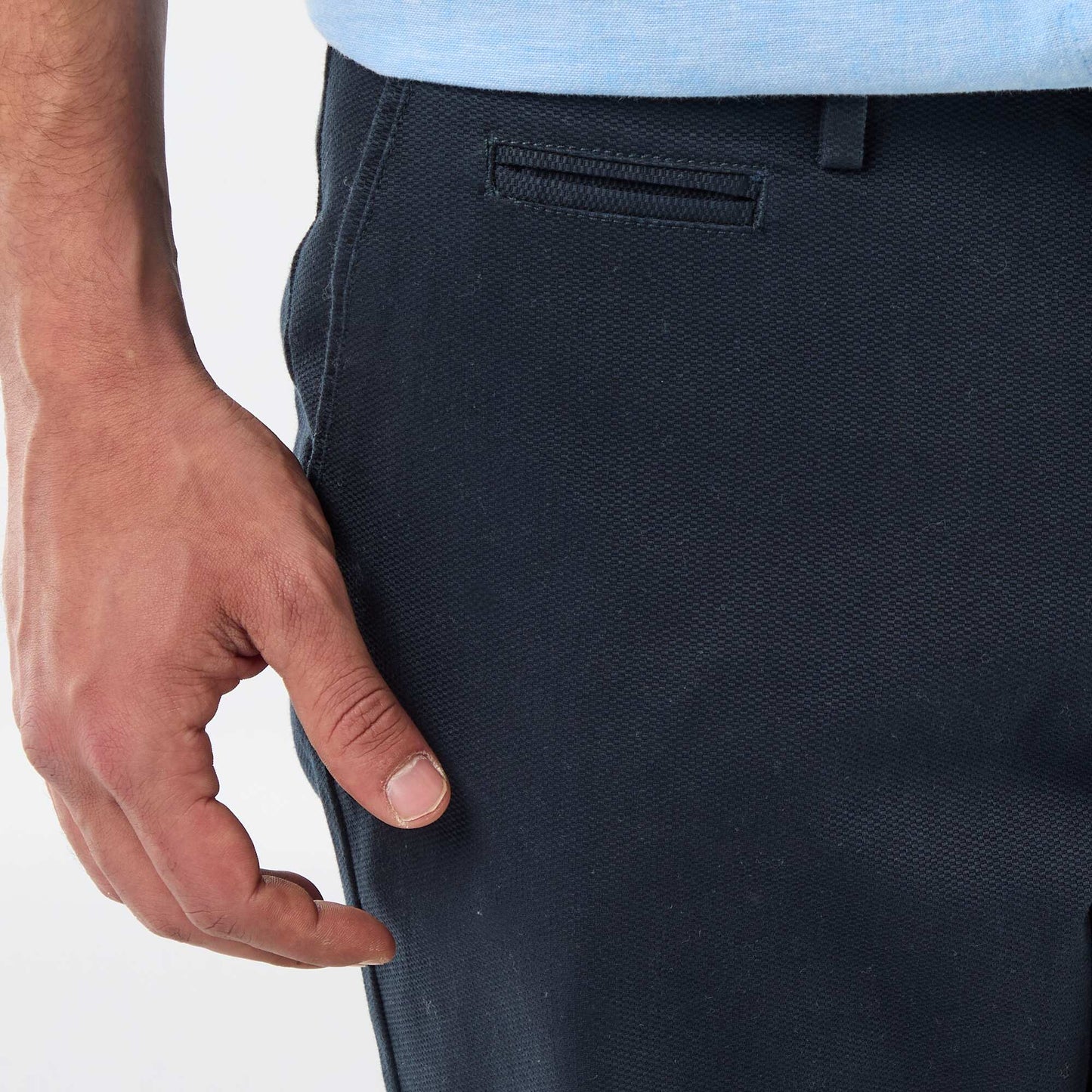 Plain Dobby Chino Bermuda Shorts BLUE
