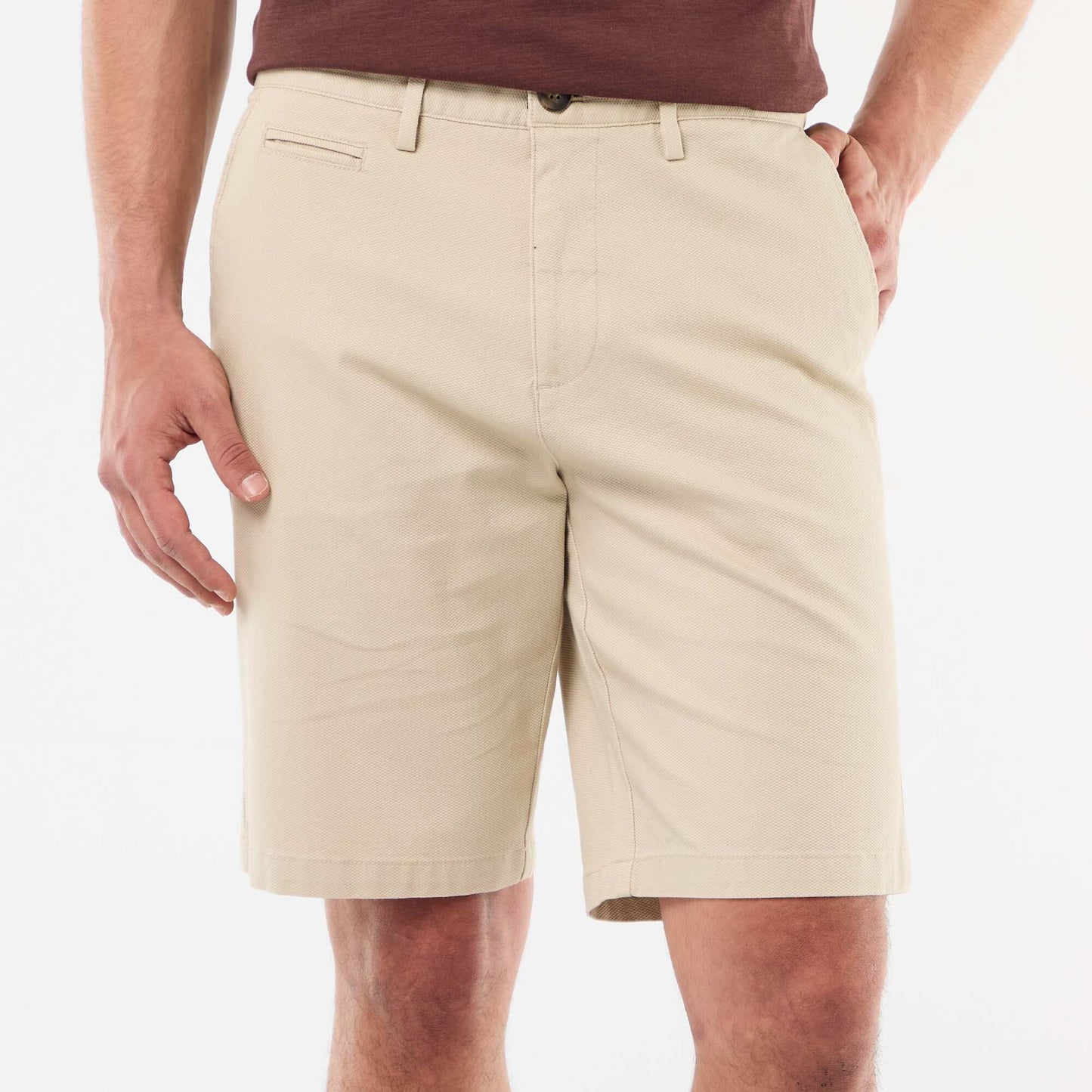 Plain Dobby Chino Bermuda Shorts BEIGE