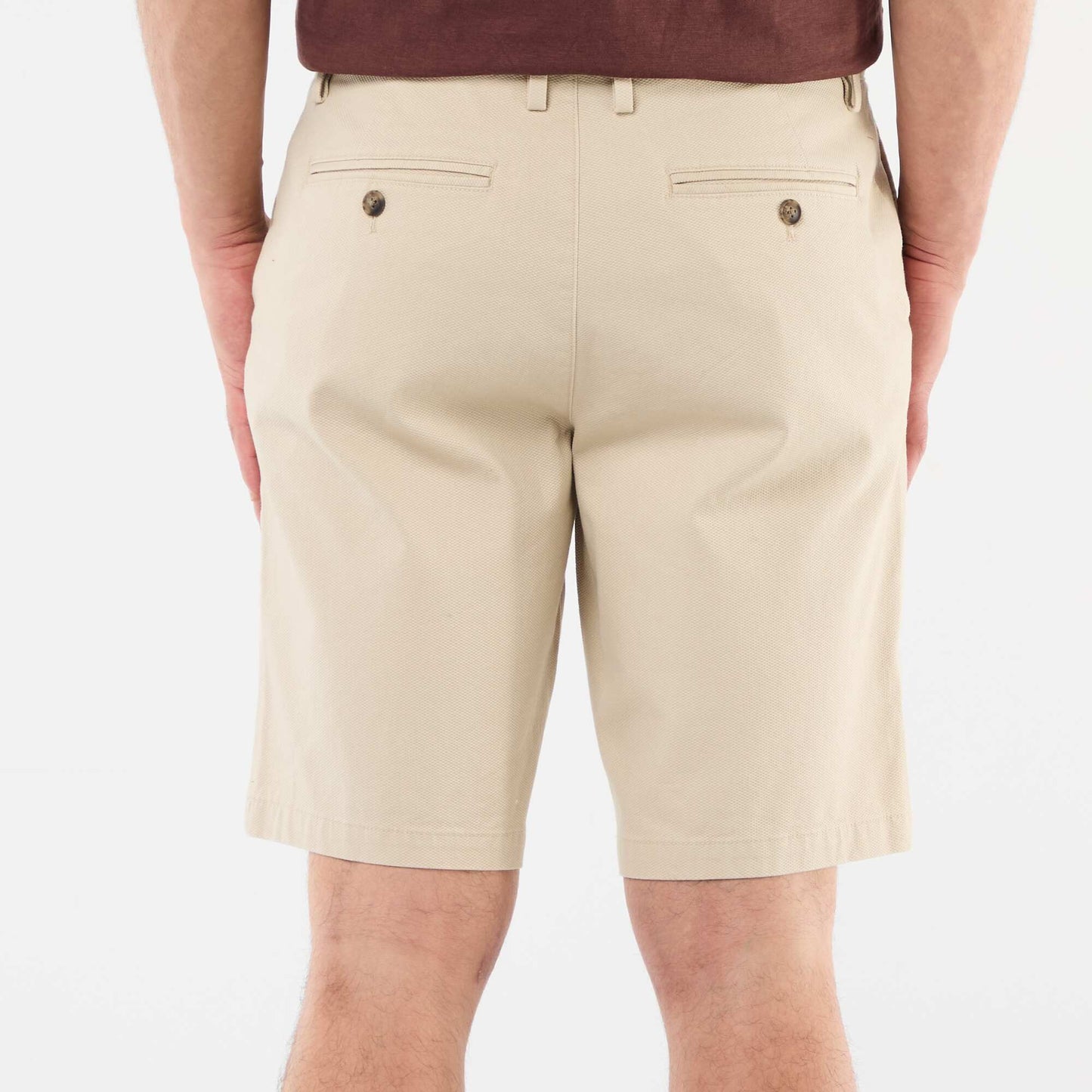 Plain Dobby Chino Bermuda Shorts BEIGE