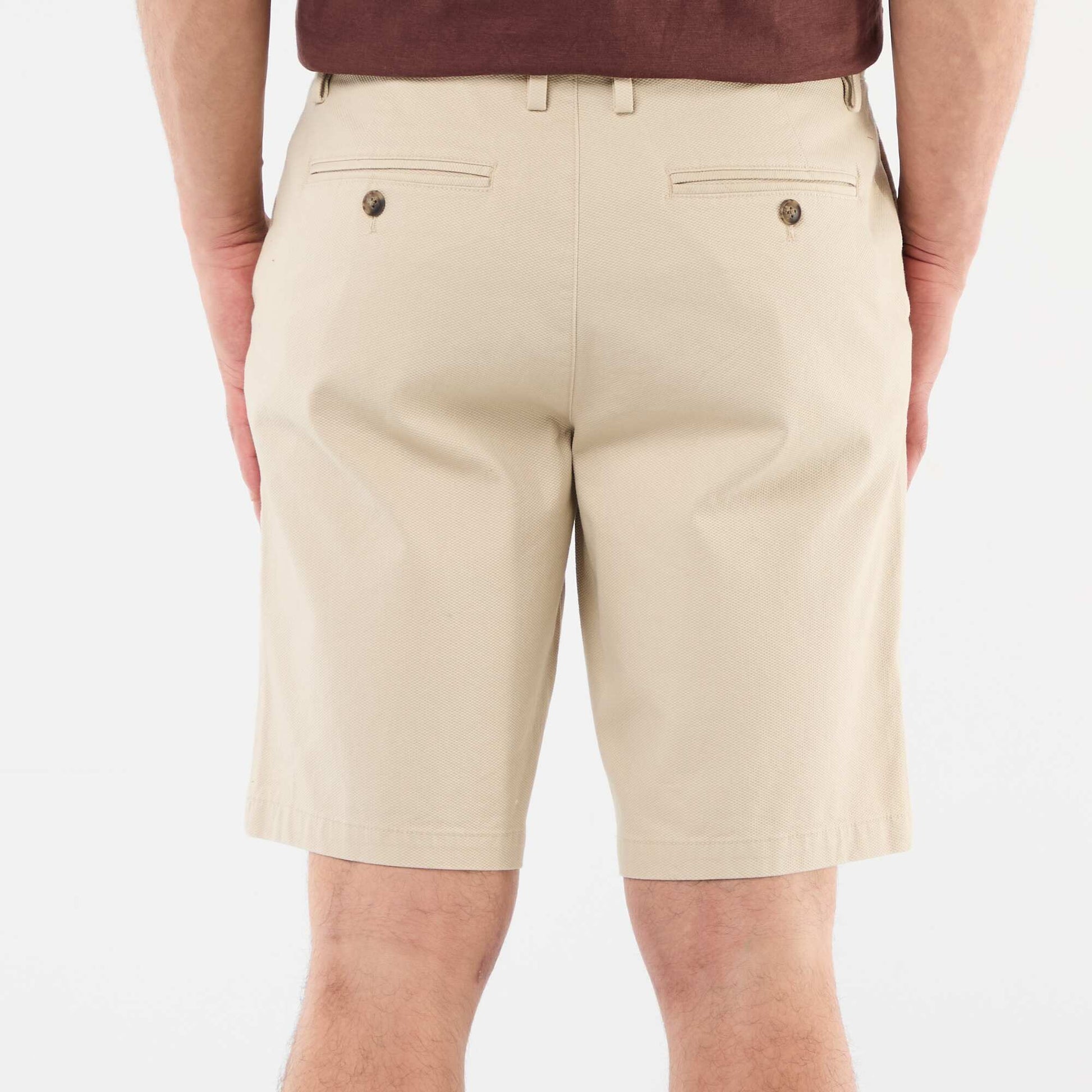 Plain Dobby Chino Bermuda Shorts BEIGE