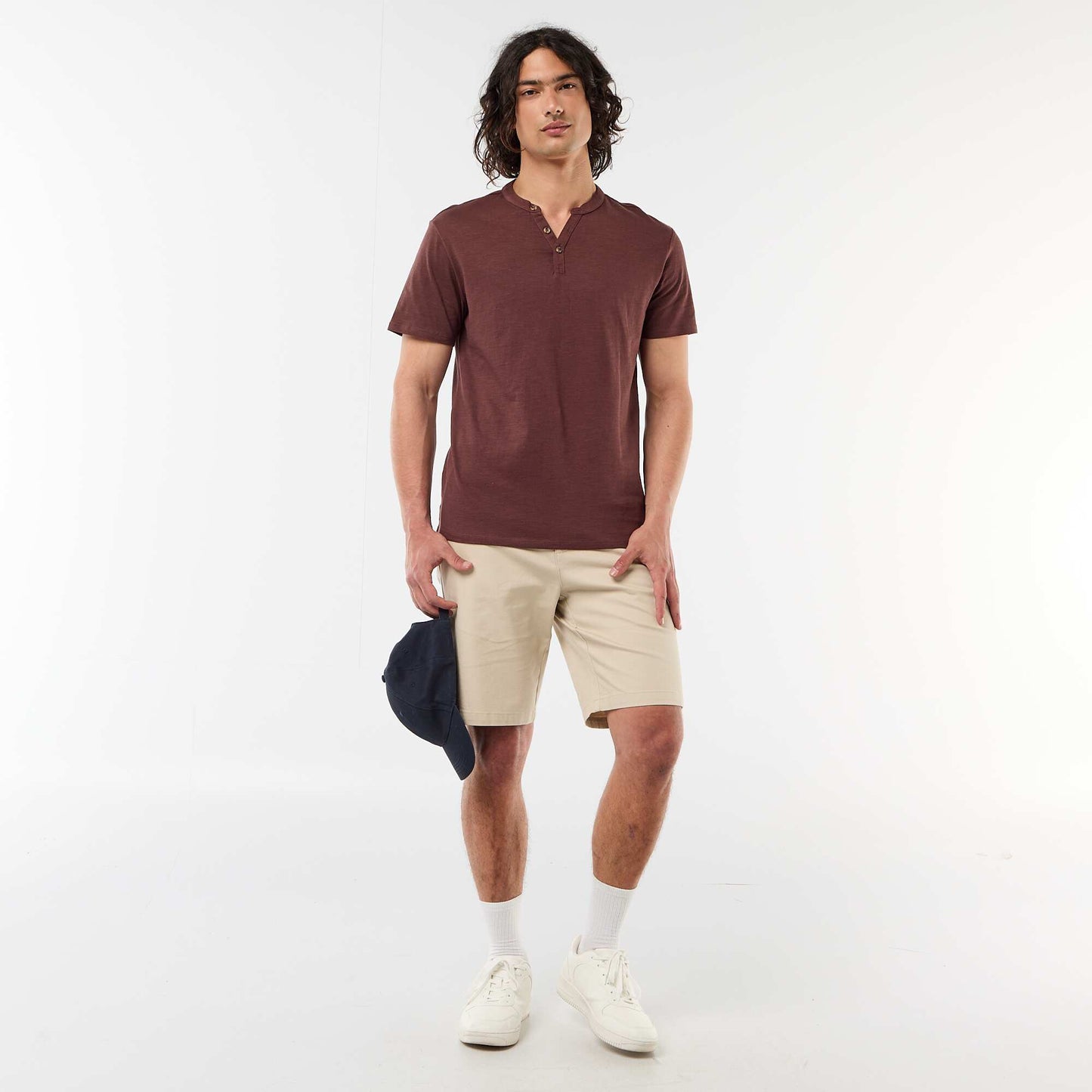 Plain Dobby Chino Bermuda Shorts BEIGE