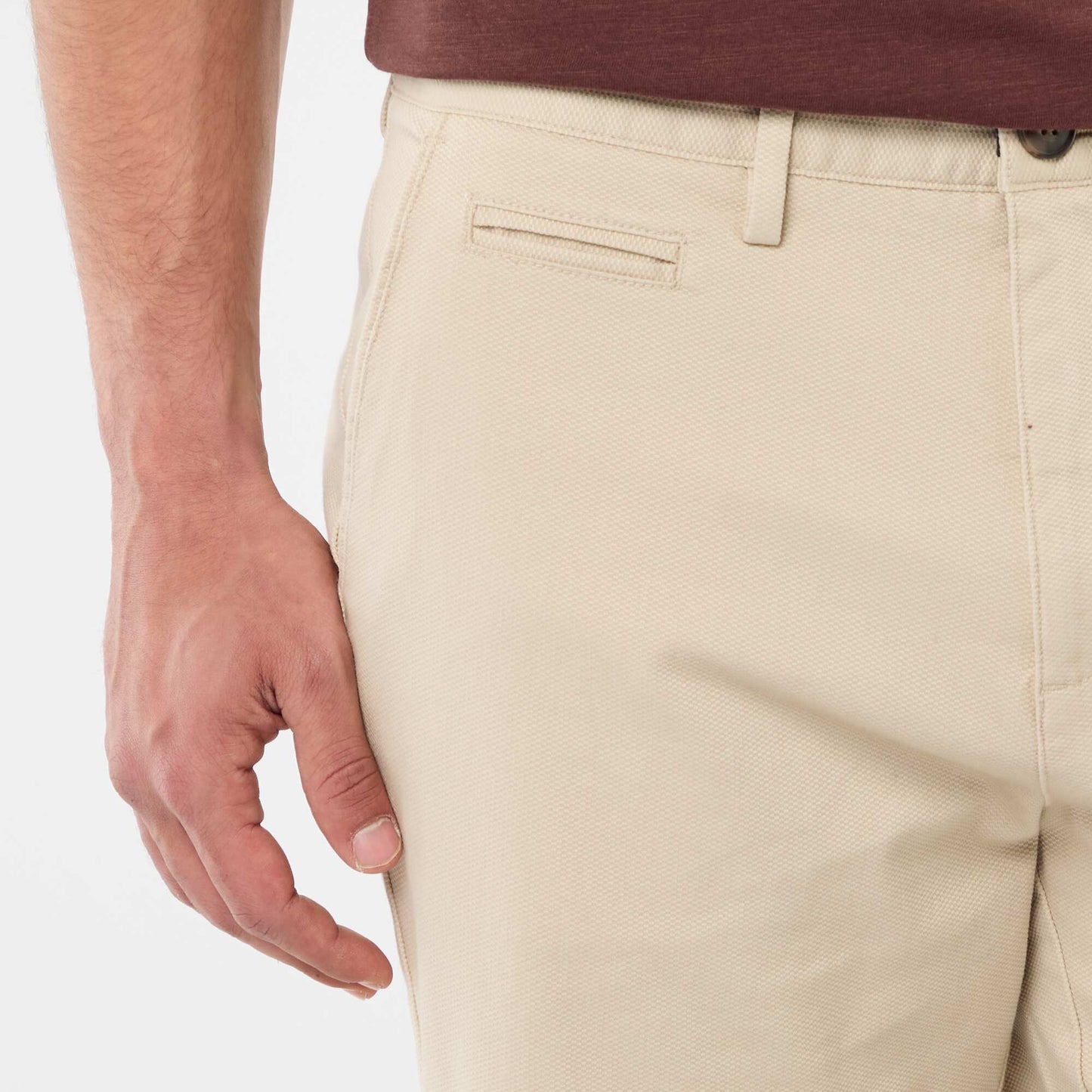 Plain Dobby Chino Bermuda Shorts BEIGE