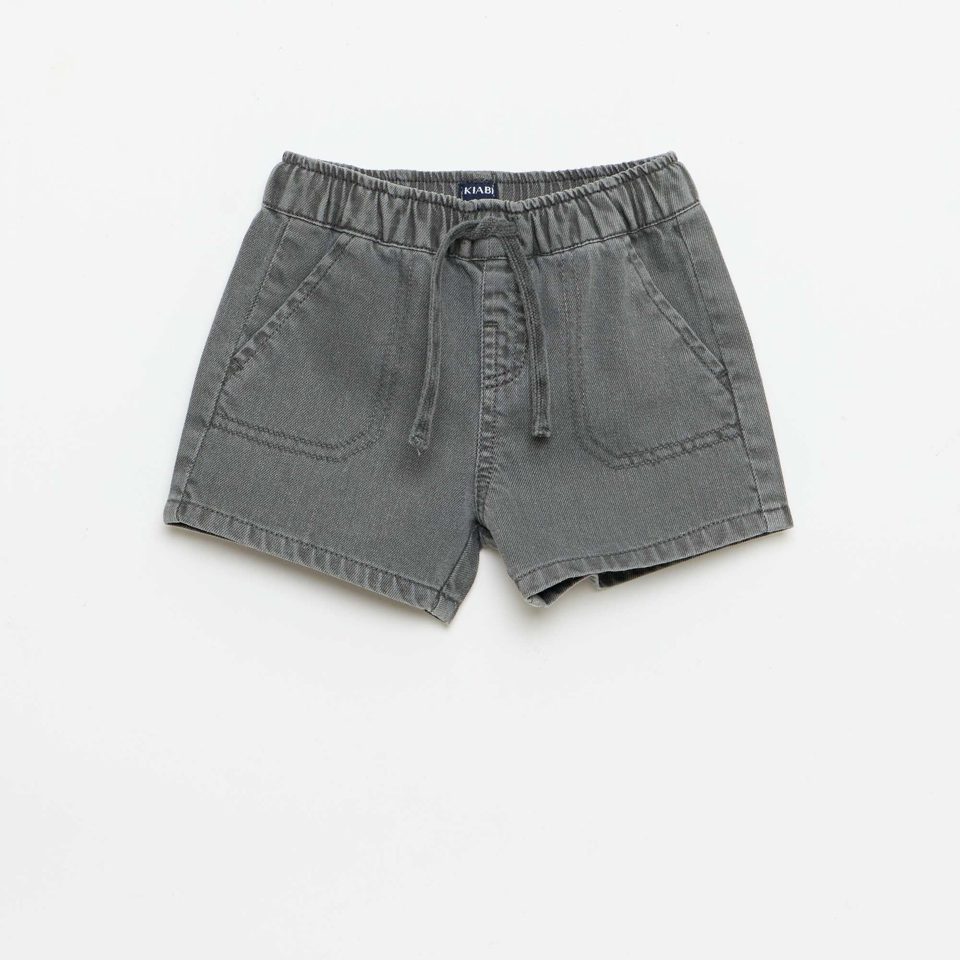 Plain denim shorts GREY