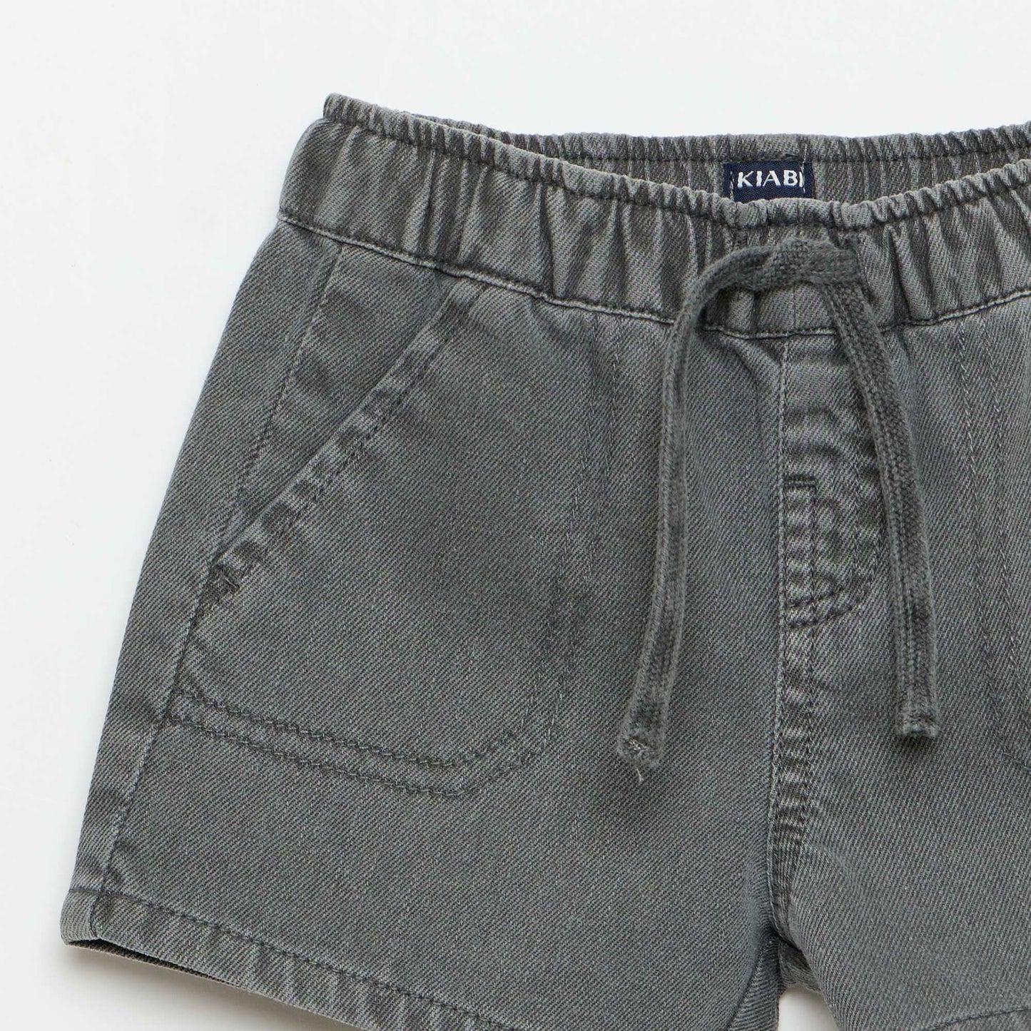 Plain denim shorts GREY